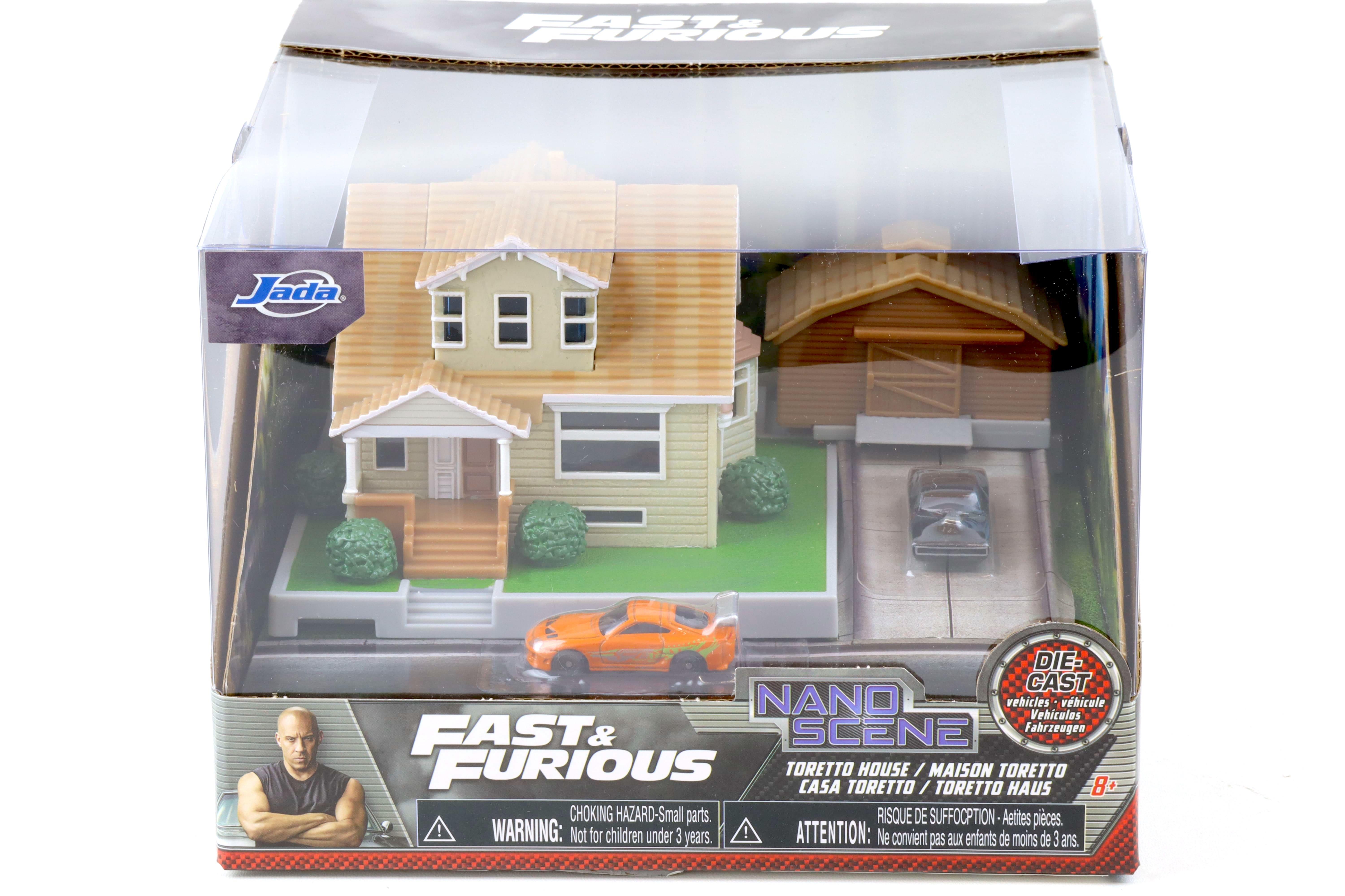 Jada Toys Nano Scene Fast & Furious Dom's House Diorama with Supra & Charger
