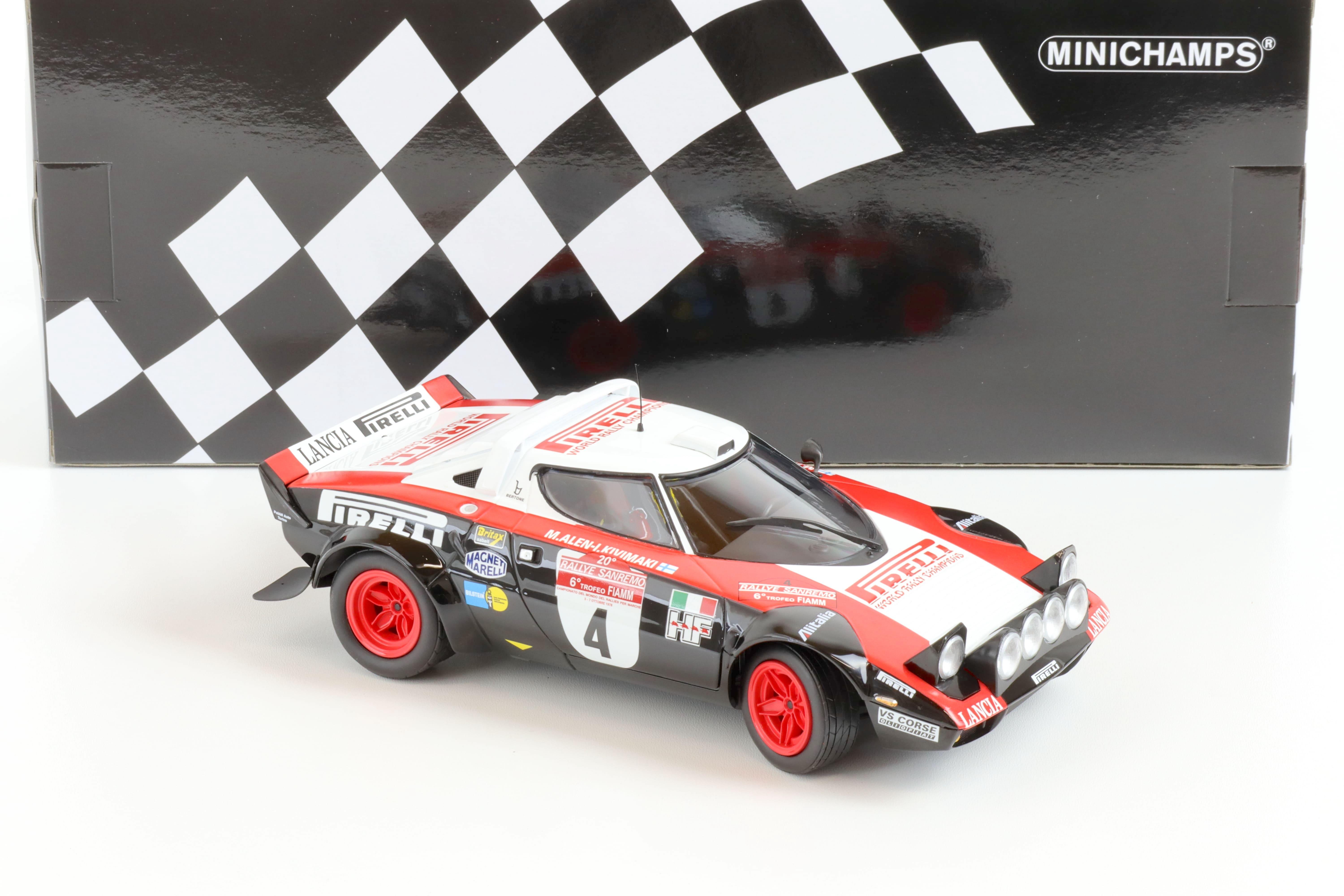 1:18 Minichamps Lancia Stratos Pirelli Alen/ Kivimäki #4 Winner Rally Sanremo 1978