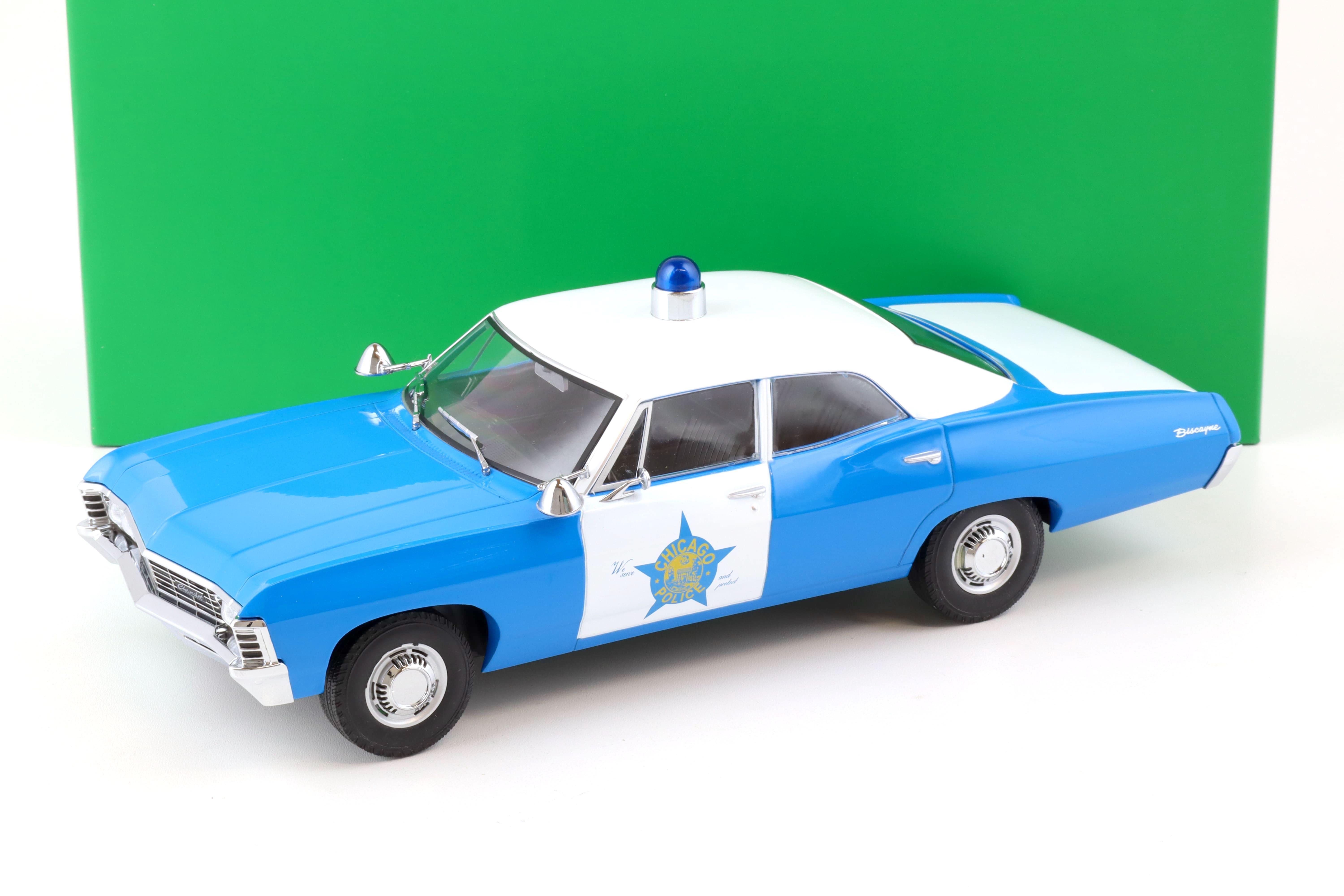 1:18 Greenlight 1967 Chevrolet Biscayne Police Car Chicago CPD blue/ white