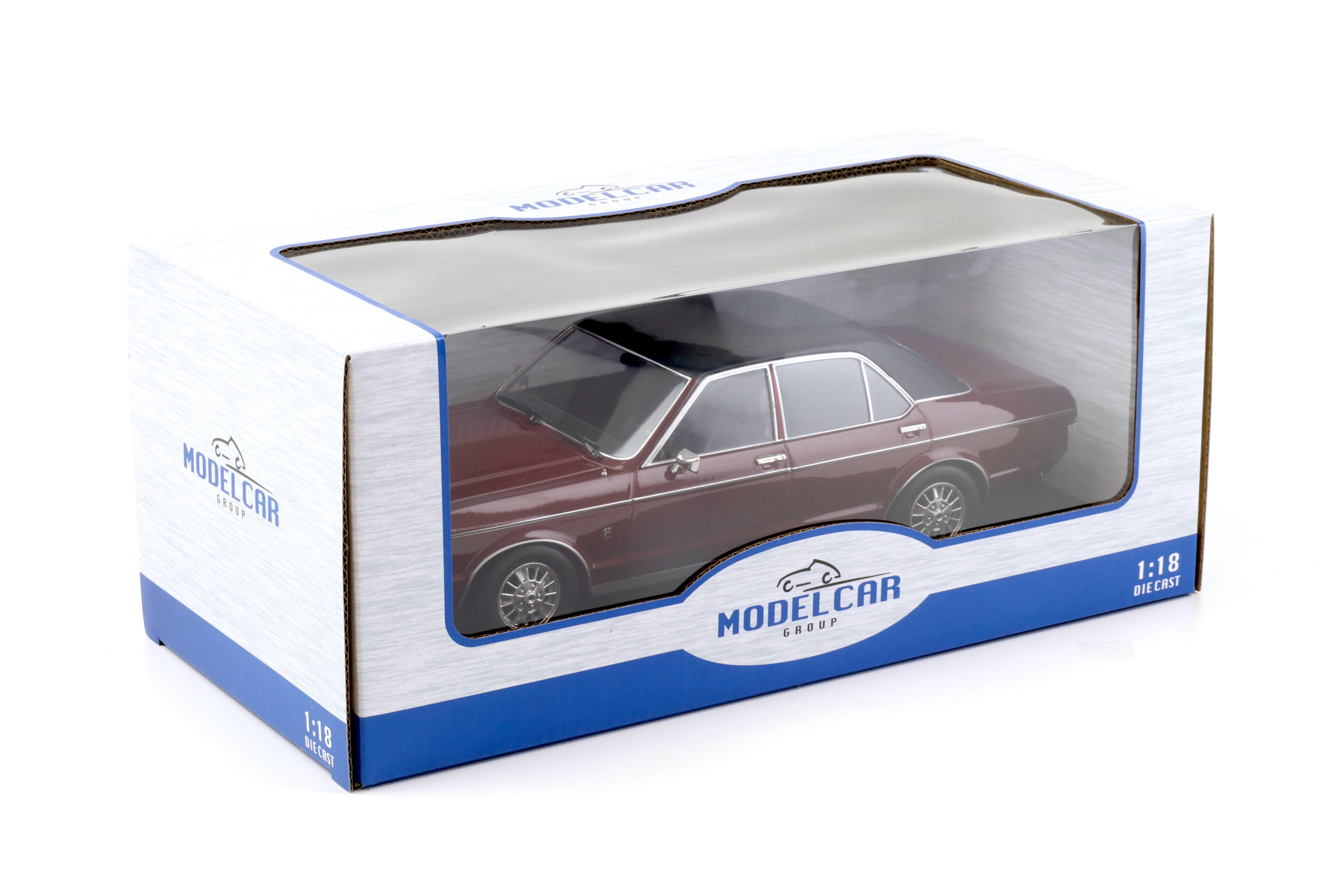 1:18 MCG Ford Granada 2.6 MK1 Limousine 1975 dark red metallic/ black roof