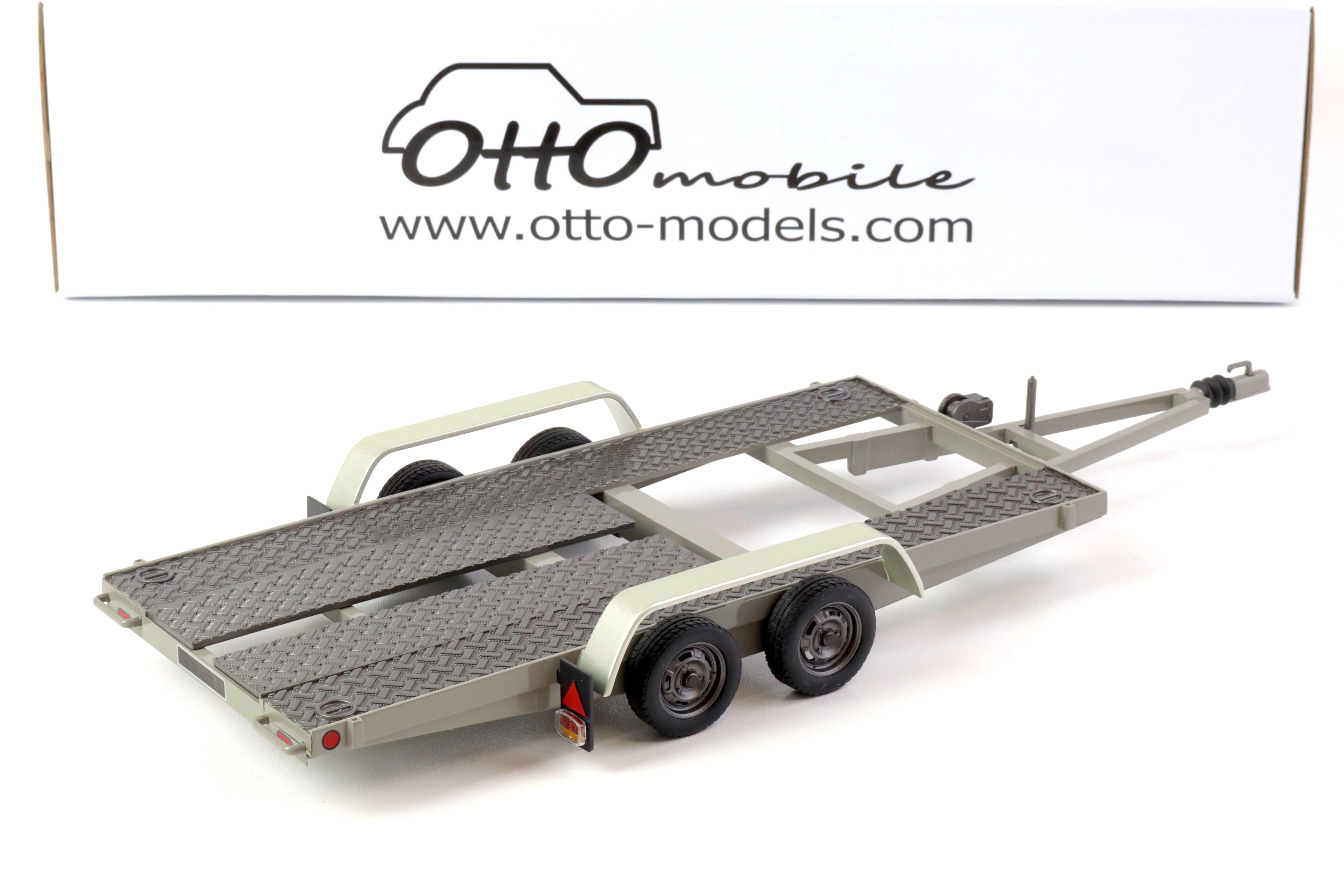 1:18 OTTO mobile OT225D Autoanhänger Anhänger Car Trailer Carrier grey 