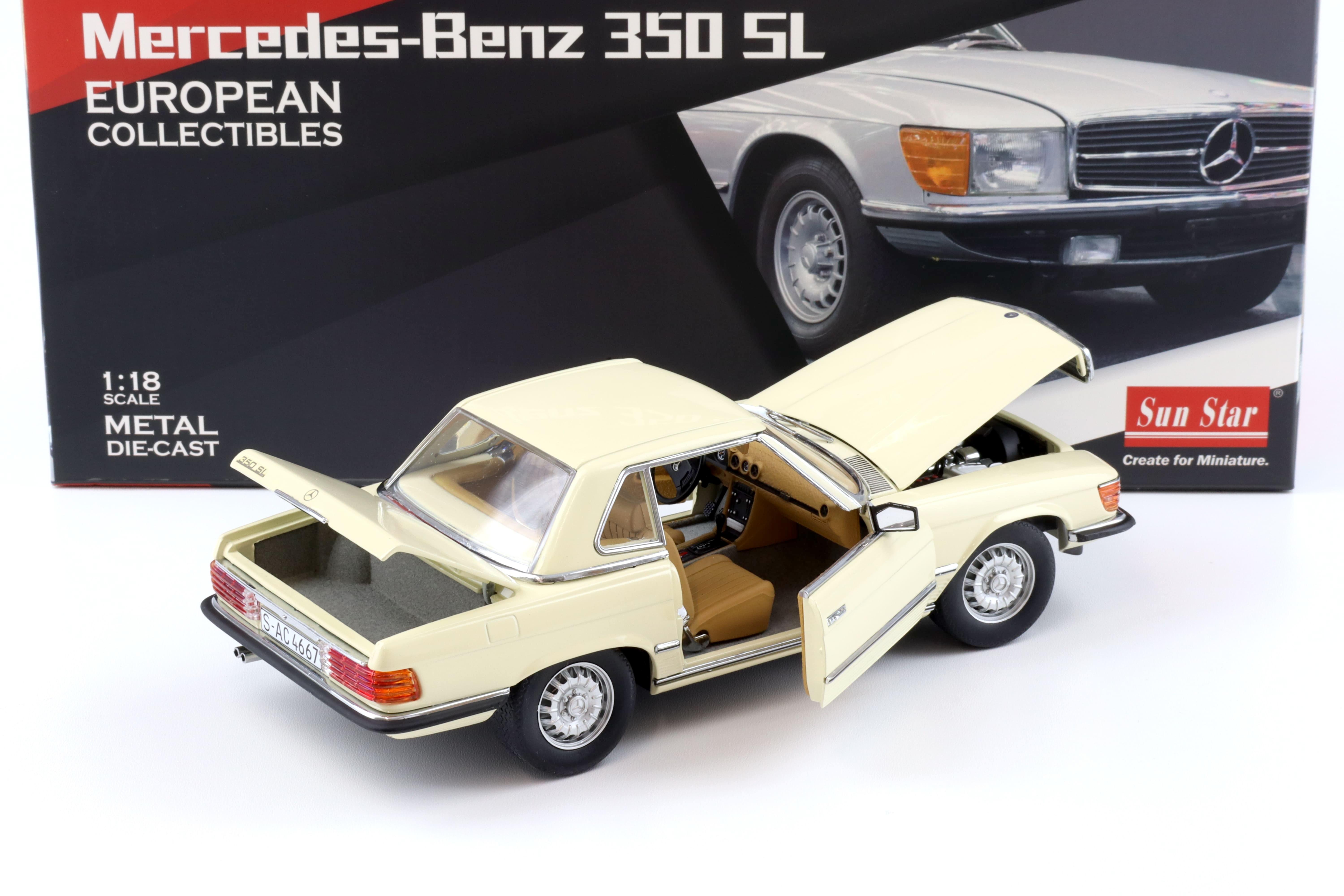 1:18 Sun Star Mercedes 350SL W107 Hardtop ivory 1977