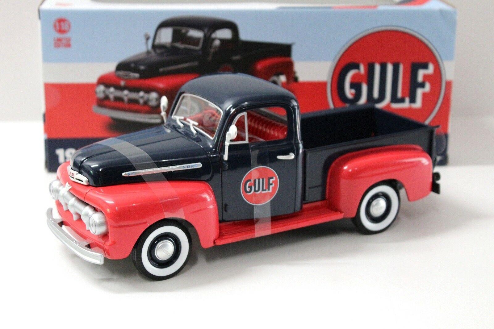 1:18 Greenlight 1951 Ford F1 Pick-Up *GULF* blue/red 