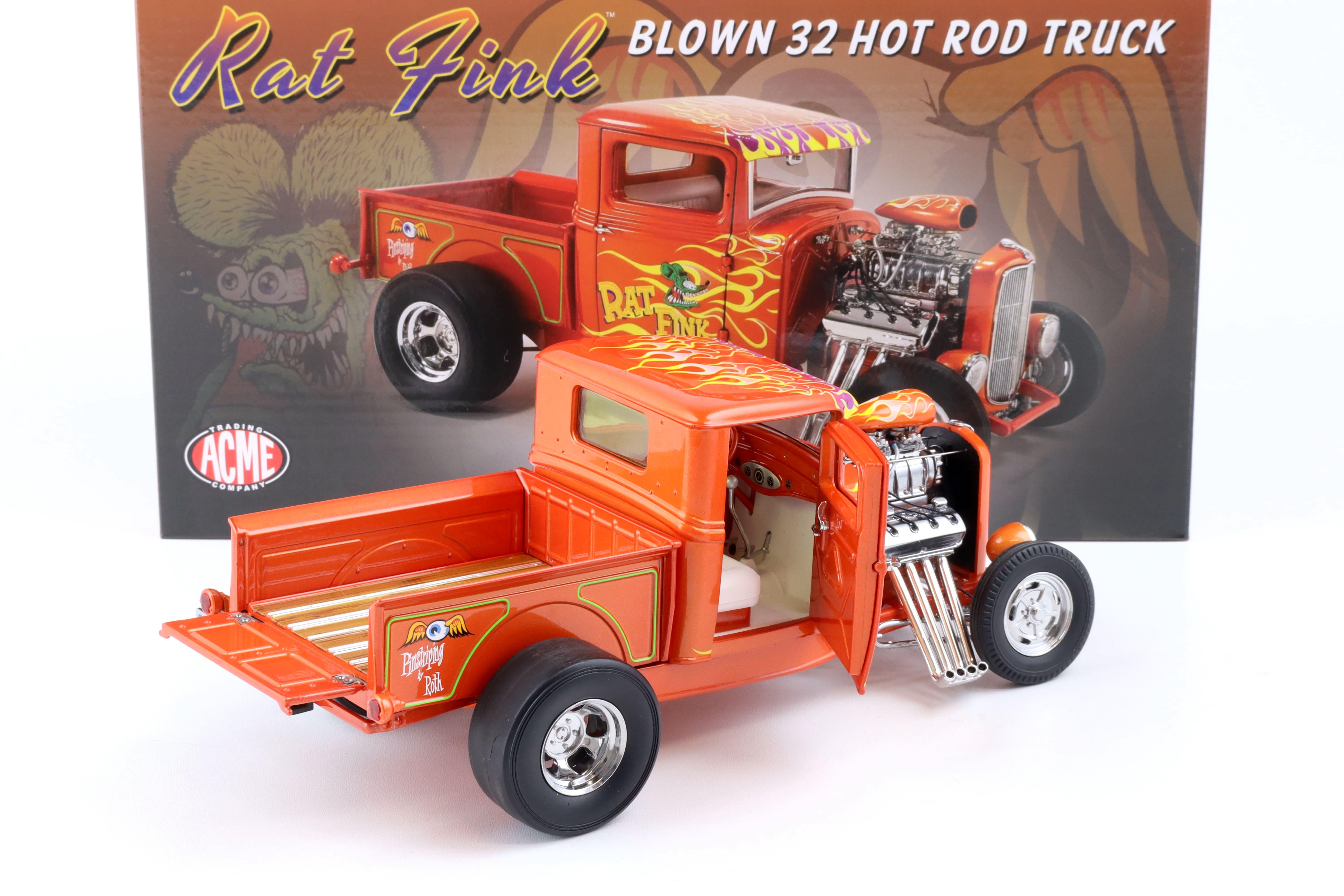 1:18 ACME 1932 Ford Blown 32 Hot Rod Truck RAT FINK orange A1804102