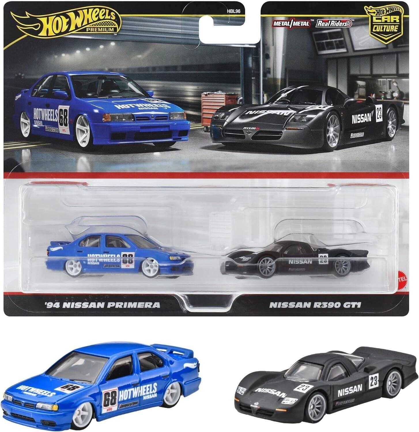 1:64 Hot Wheels 2024 Premium 2-Pack Nissan Primera + Nissan R390 GT1 979N