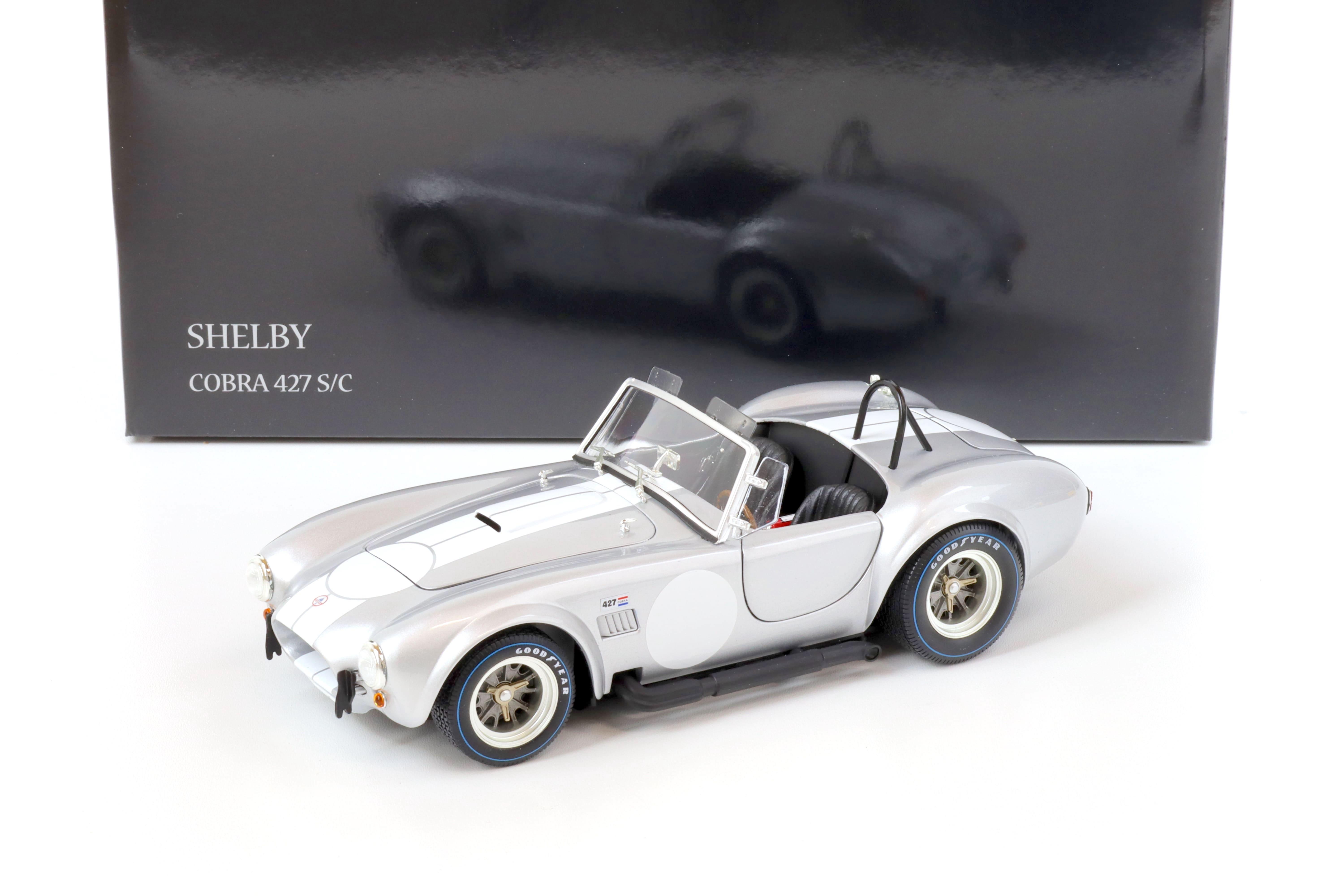 1:18 Kyosho Shelby Cobra 427 S/C silver metallic/ white 08047S