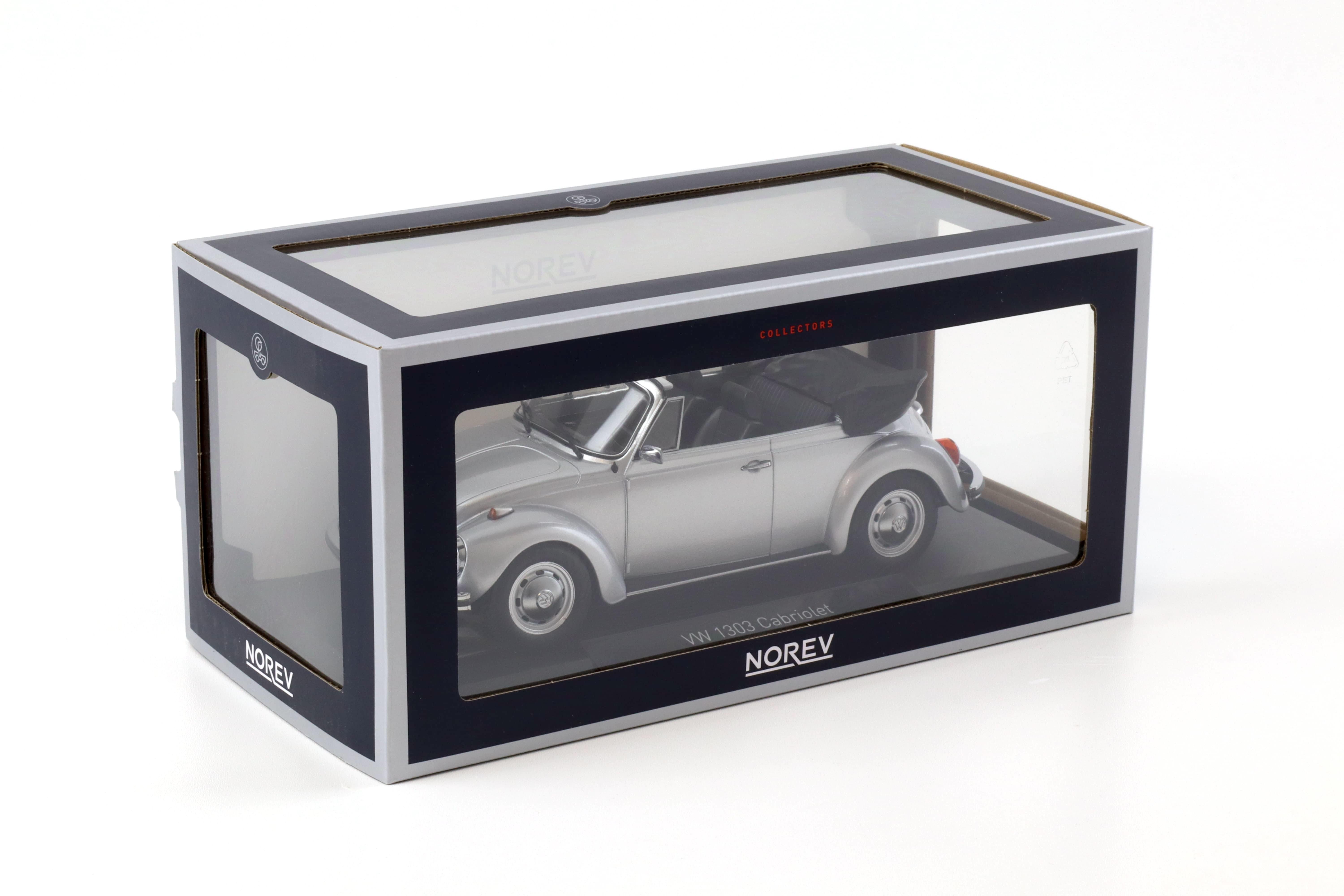 1:18 Norev VW 1303 Käfer Beetle Cabriolet 1973 silver metallic 