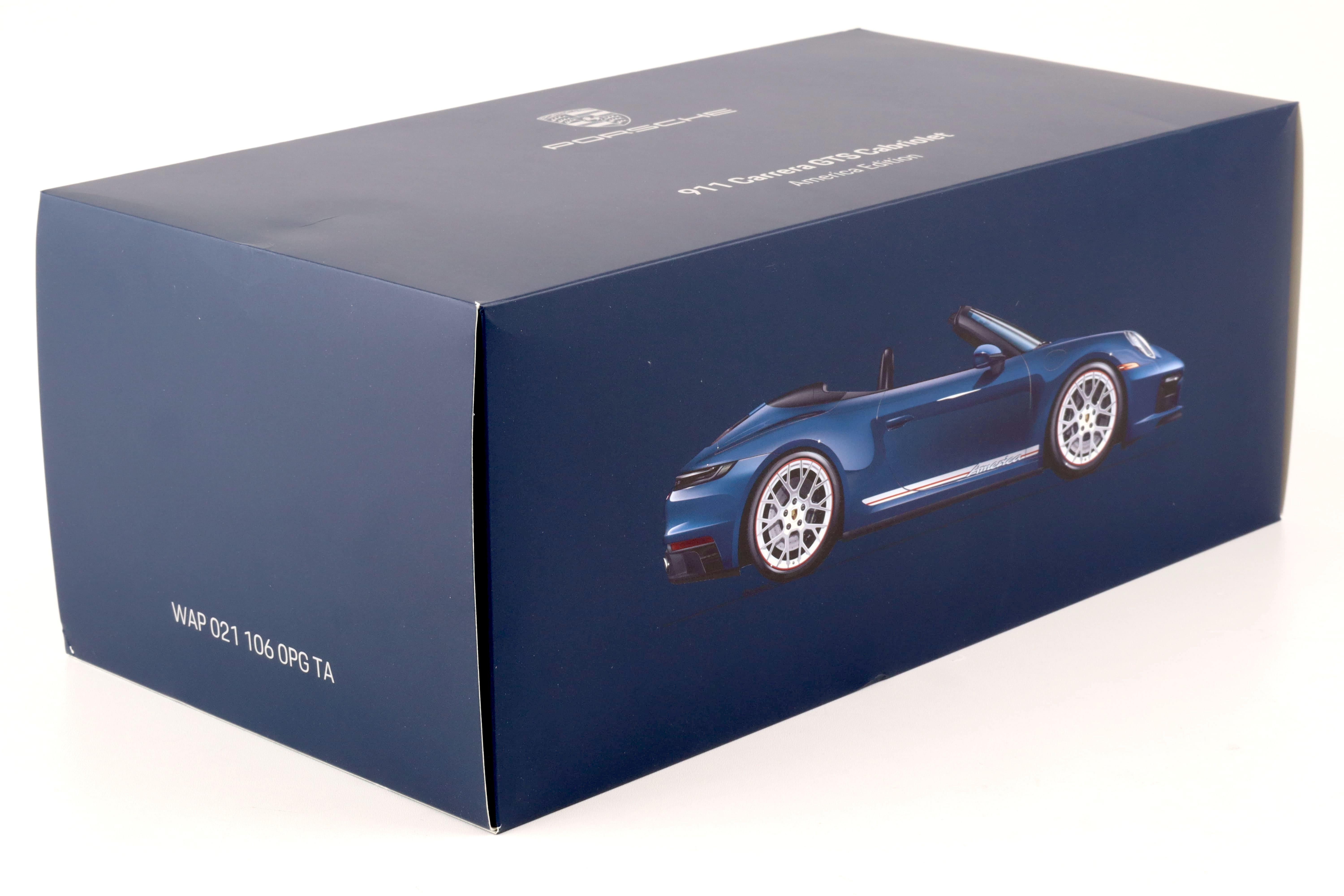 1:18 Spark Porsche 911 (992) Carrera GTS Cabriolet America Edition blue WAP DEALER