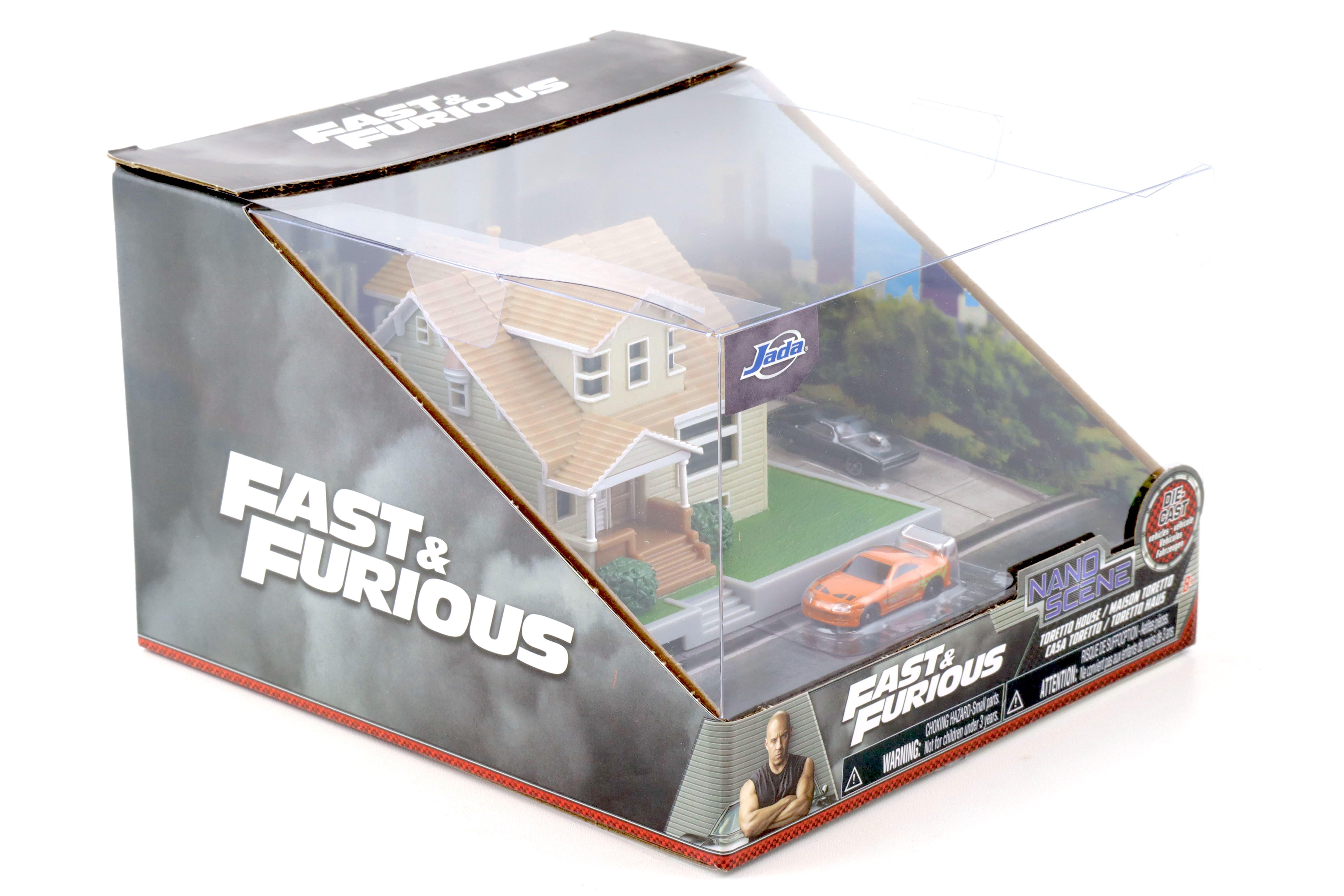 Jada Toys Nano Scene Fast & Furious Dom's House Diorama with Supra & Charger