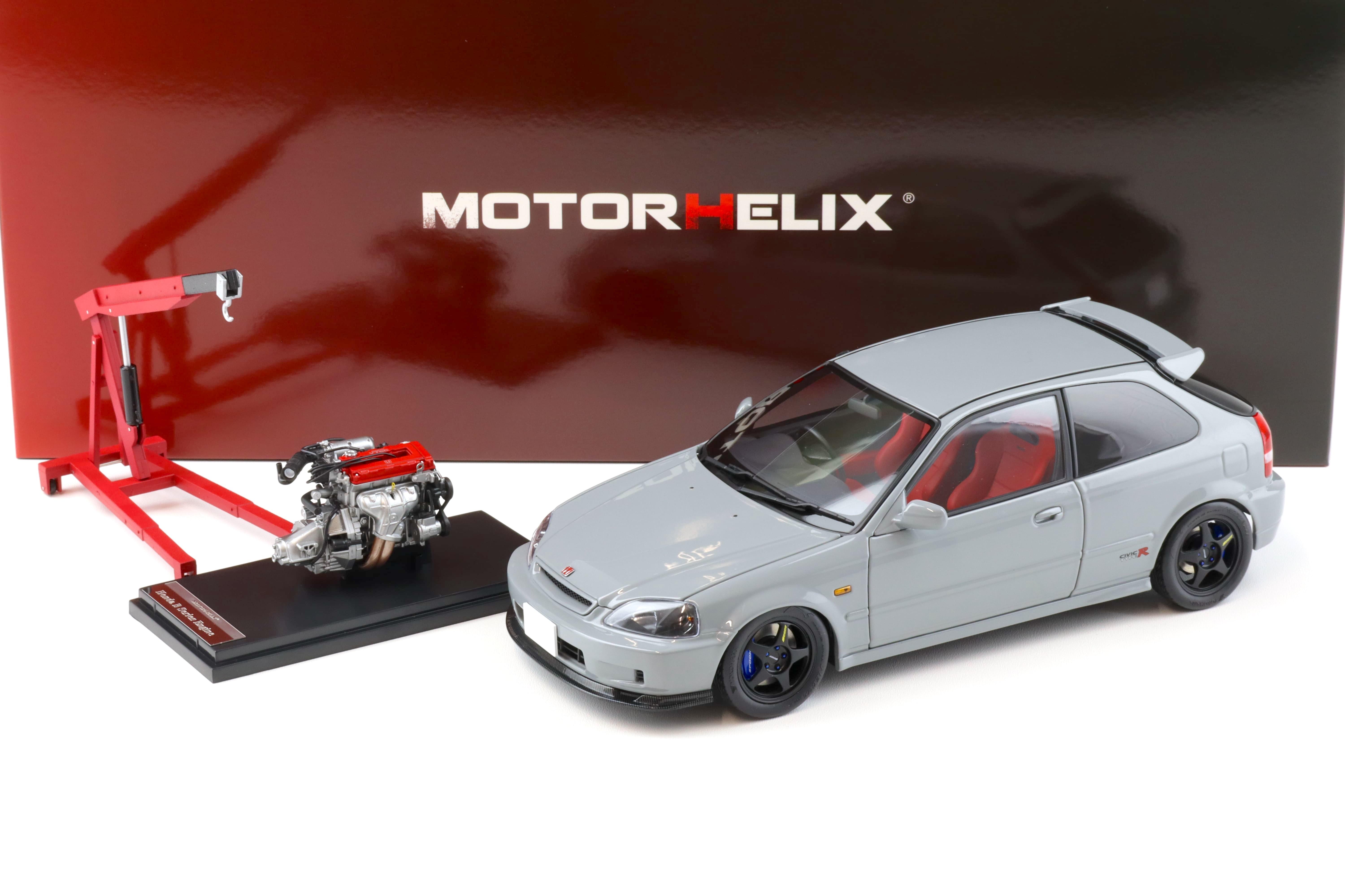 1:18 Motorhelix Honda Civic Type R (EK9) Customized Version Nardo grey + engine M85006