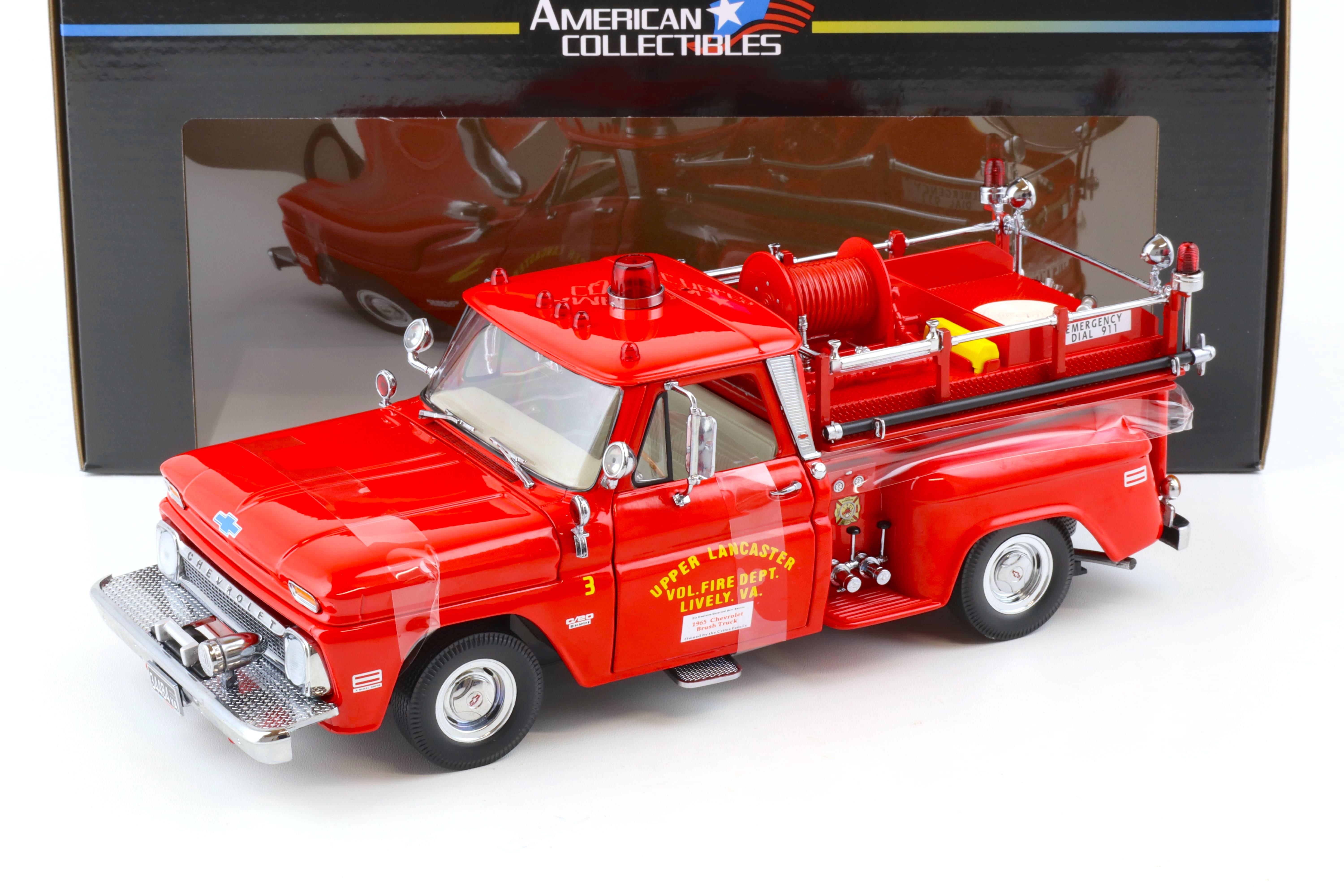 1:18 Sun Star 1965 Chevrolet C-20 Fire Truck Upper Lancaster red