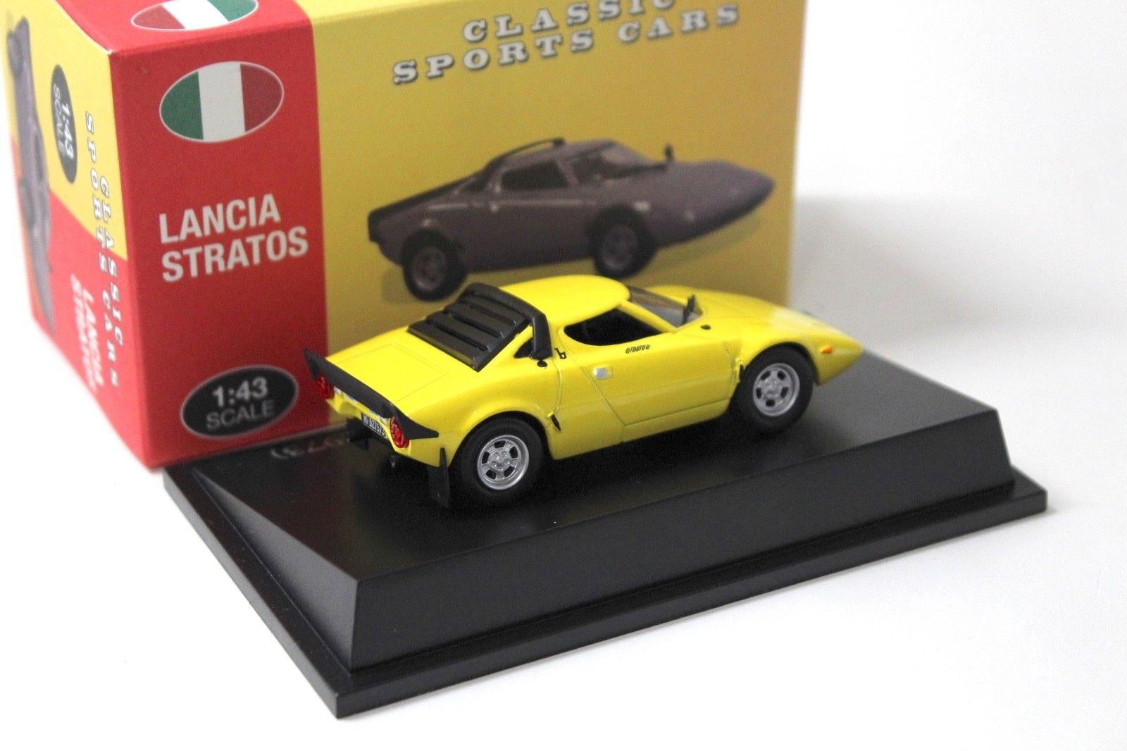 1:43 Atlas By Norev Lancia Stratos HF yellow Classic Sport Cars