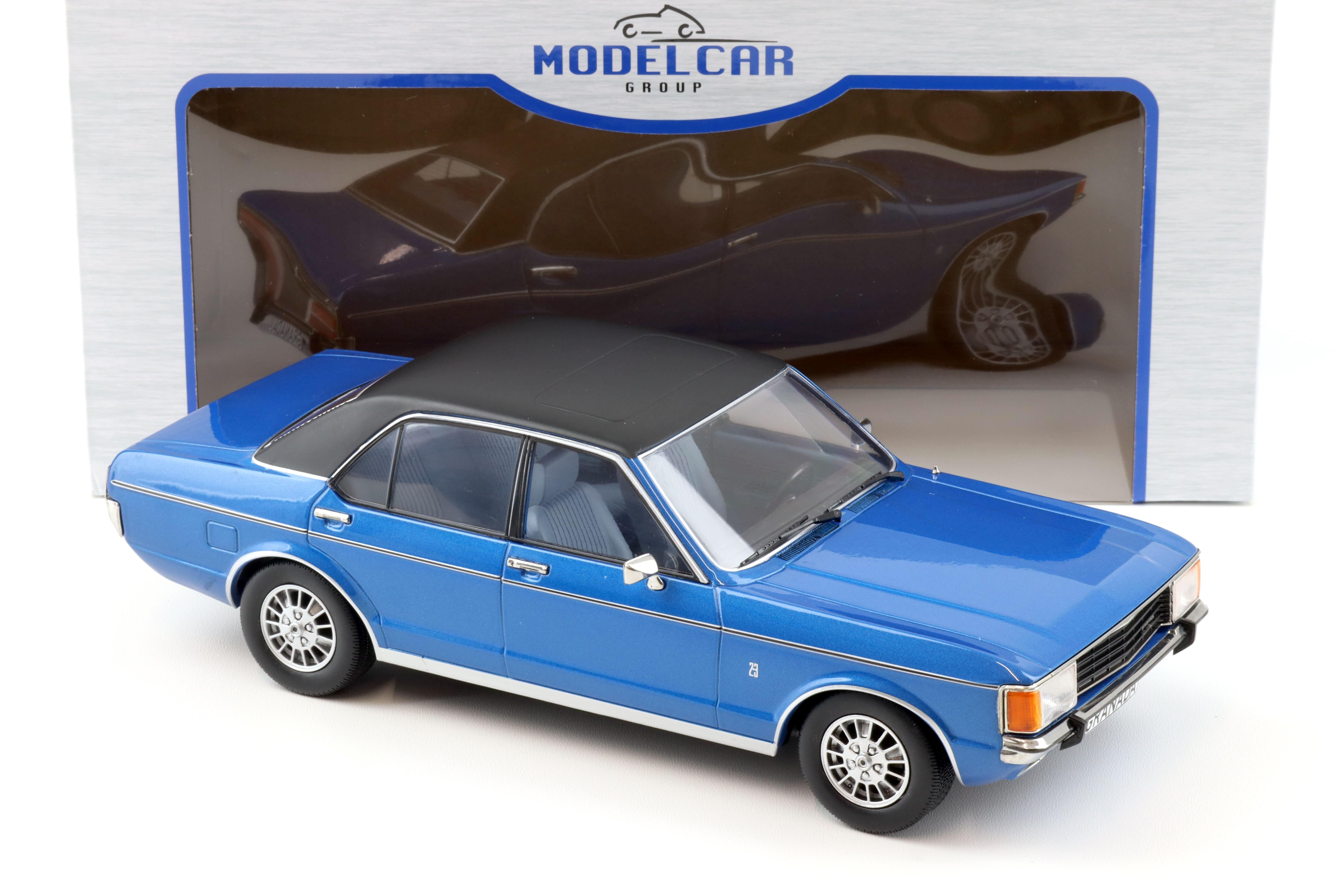 1:18 MCG Ford Granada 2.3 MK1 Limousine 1975 blue metallic/ black roof