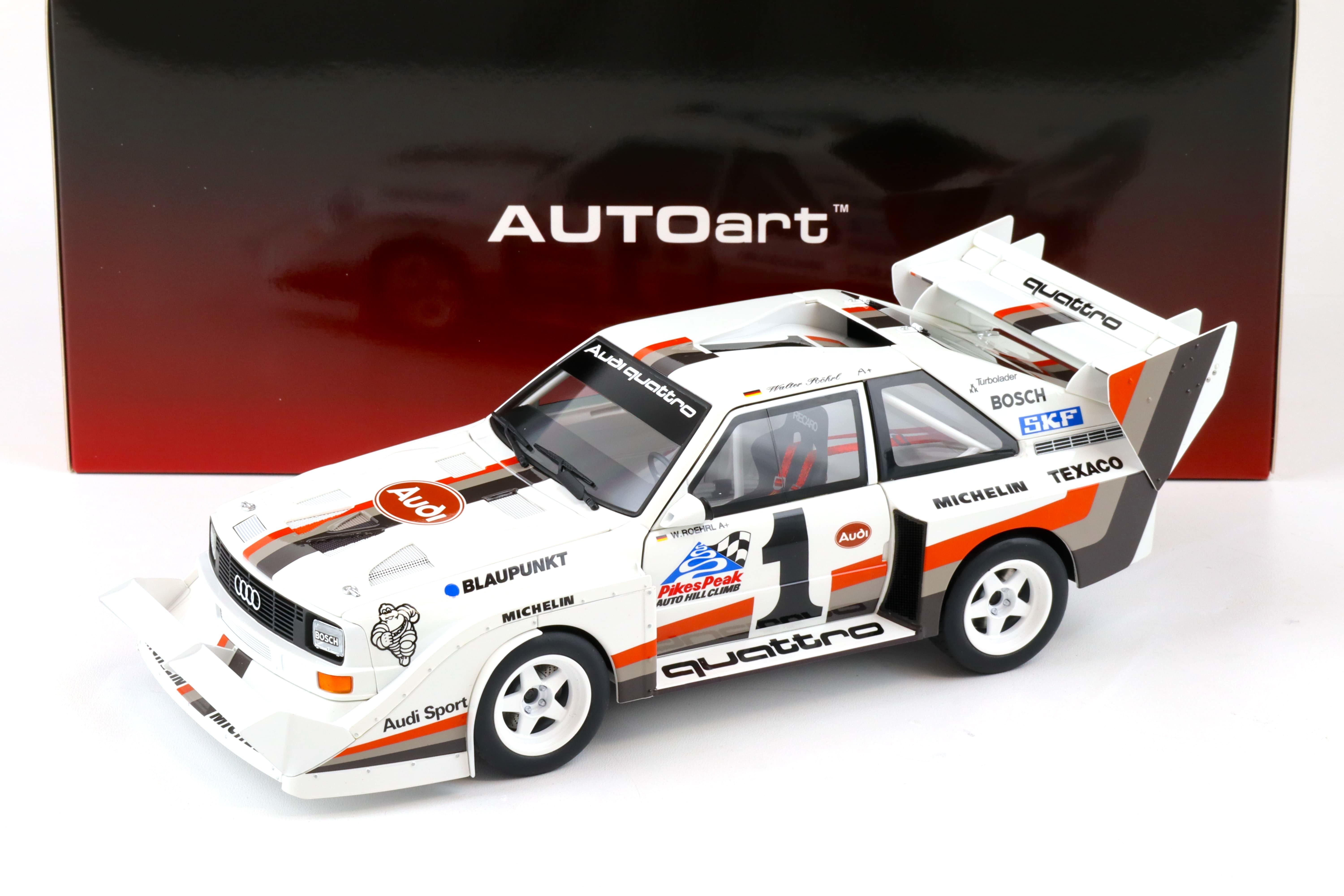 1:18 AUTOart Audi Sport Quattro S1 Pikes Peak 1987 Winner #1 Röhrl 88700