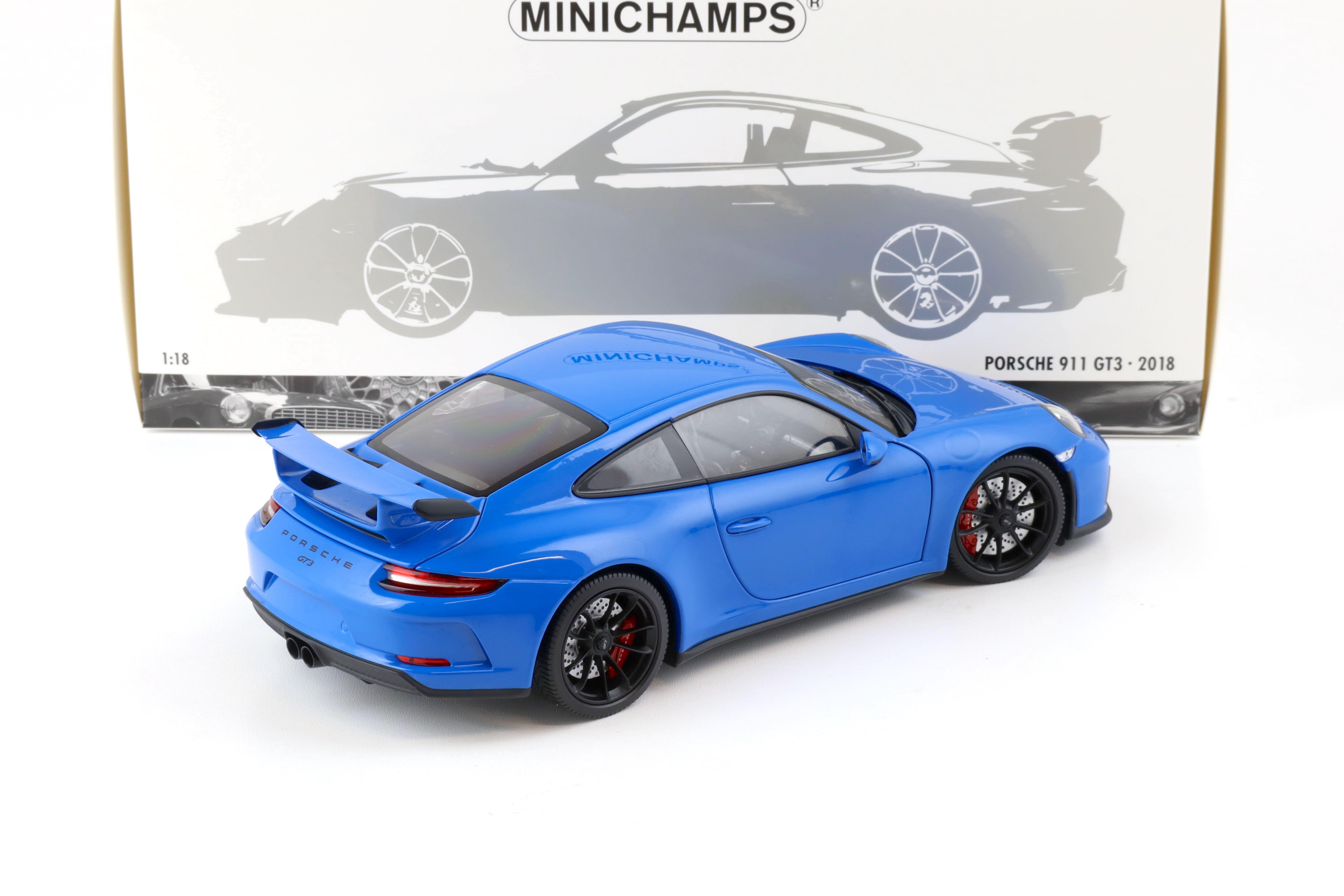 1:18 Minichamps Porsche 911 (991) GT3 Coupe 2018 blue/ black wheels