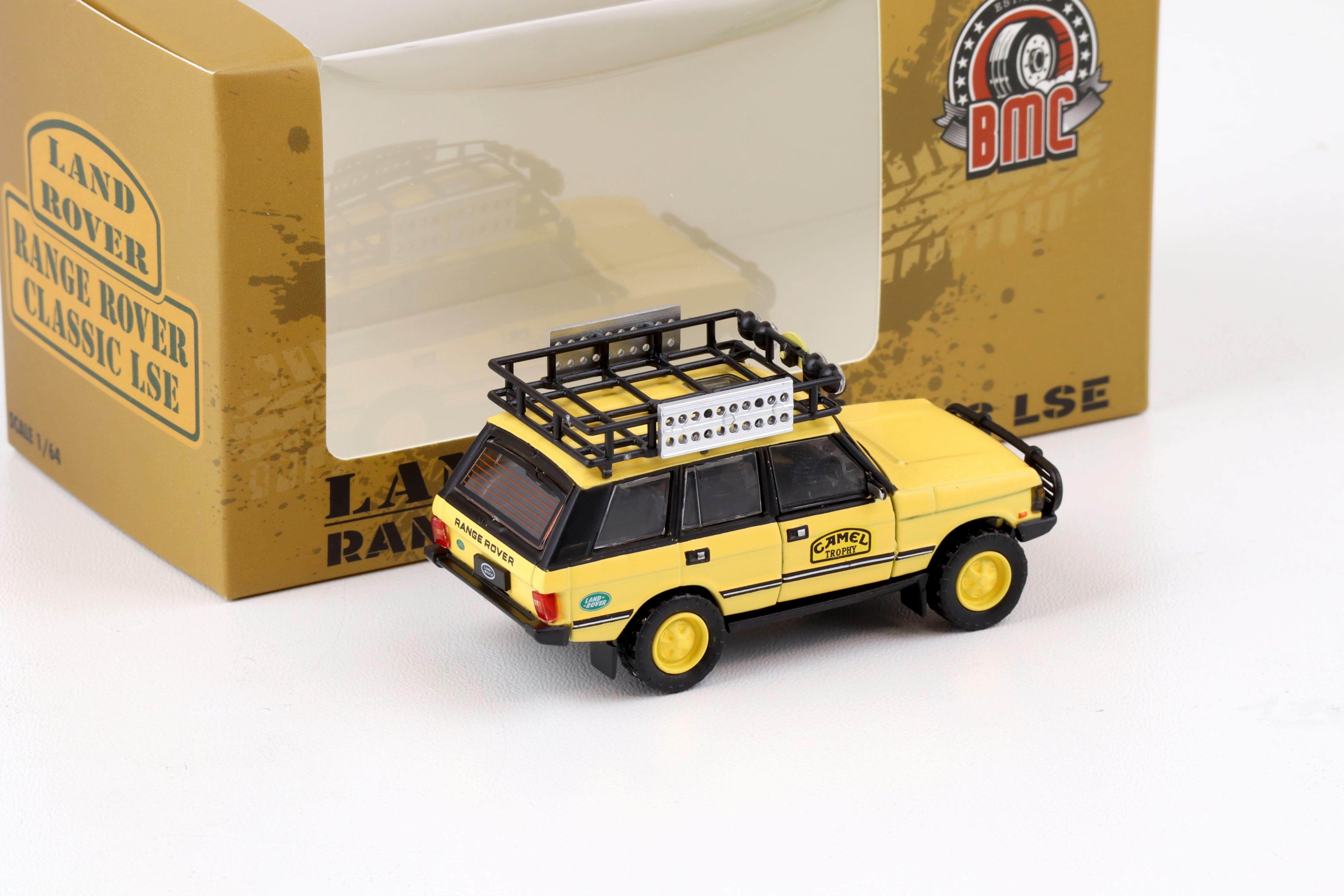 1:64 BMC BM Creations 1992 Range Rover Classic LSE RHD Camel Trophy yellow