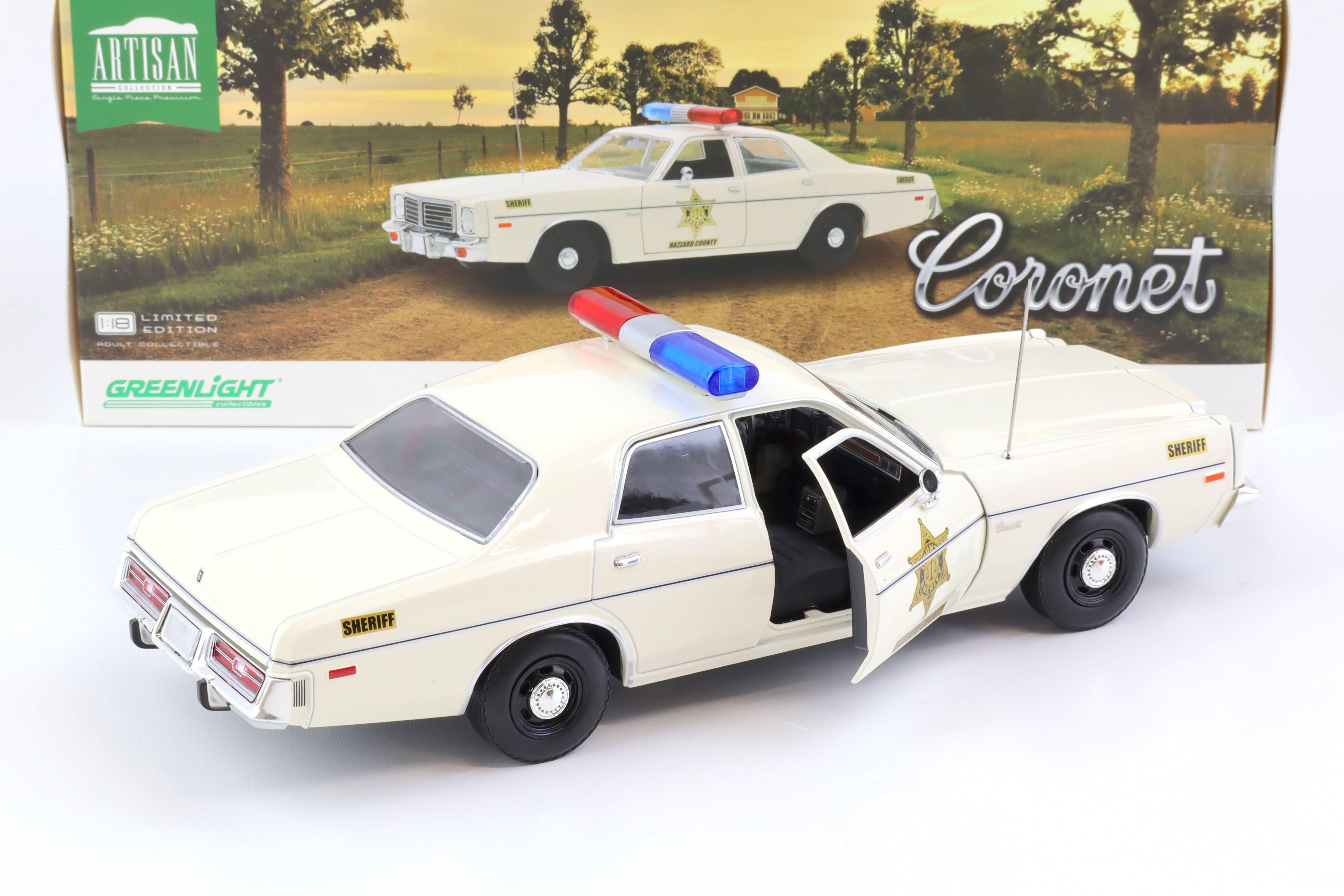 1:18 Greenlight 1975 Dodge Coronet Hazzard Country Sheriff Police