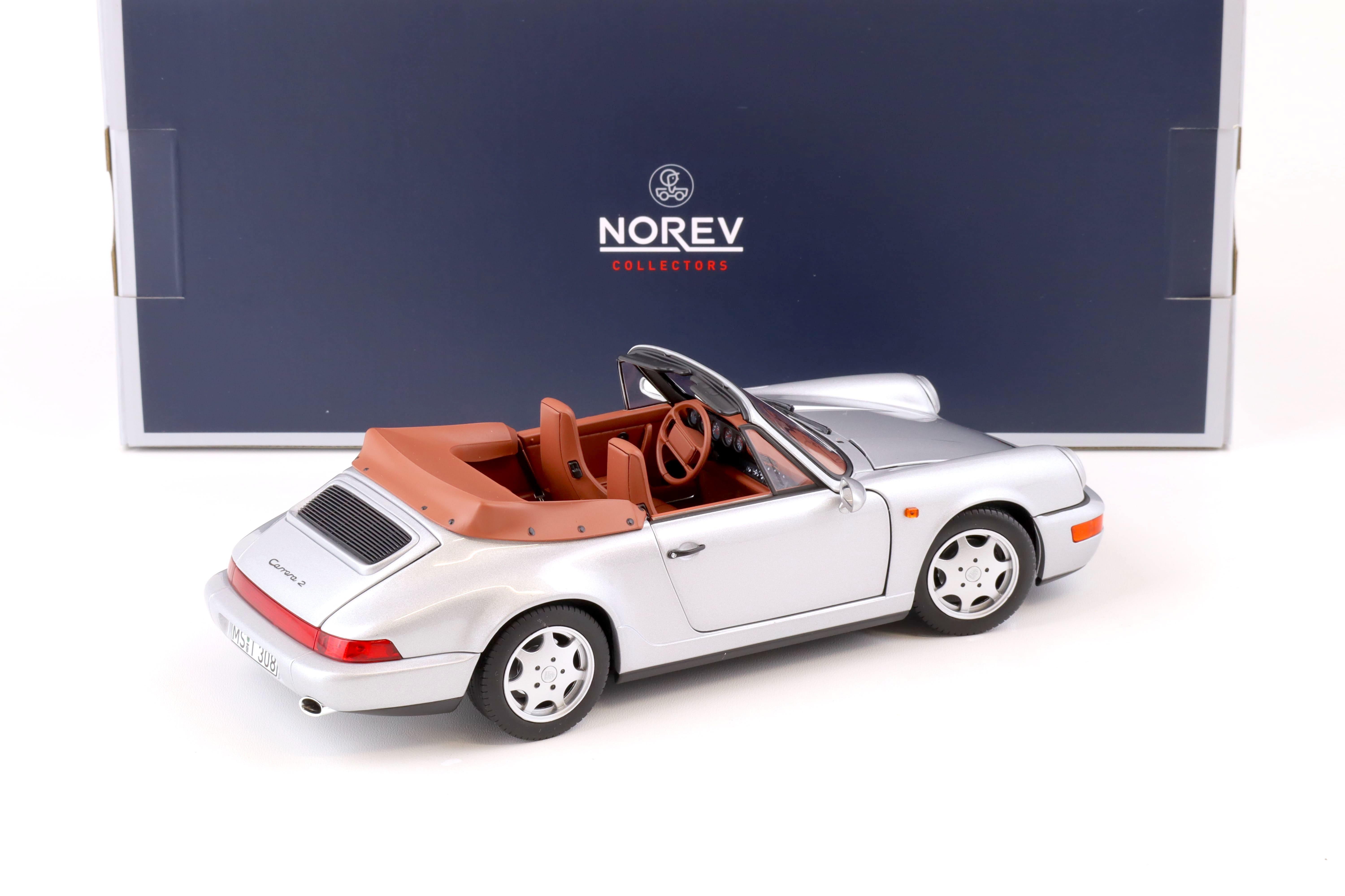 1:18 Norev Porsche 911 (964) Carrera 2 Cabriolet 1990 silver 187330