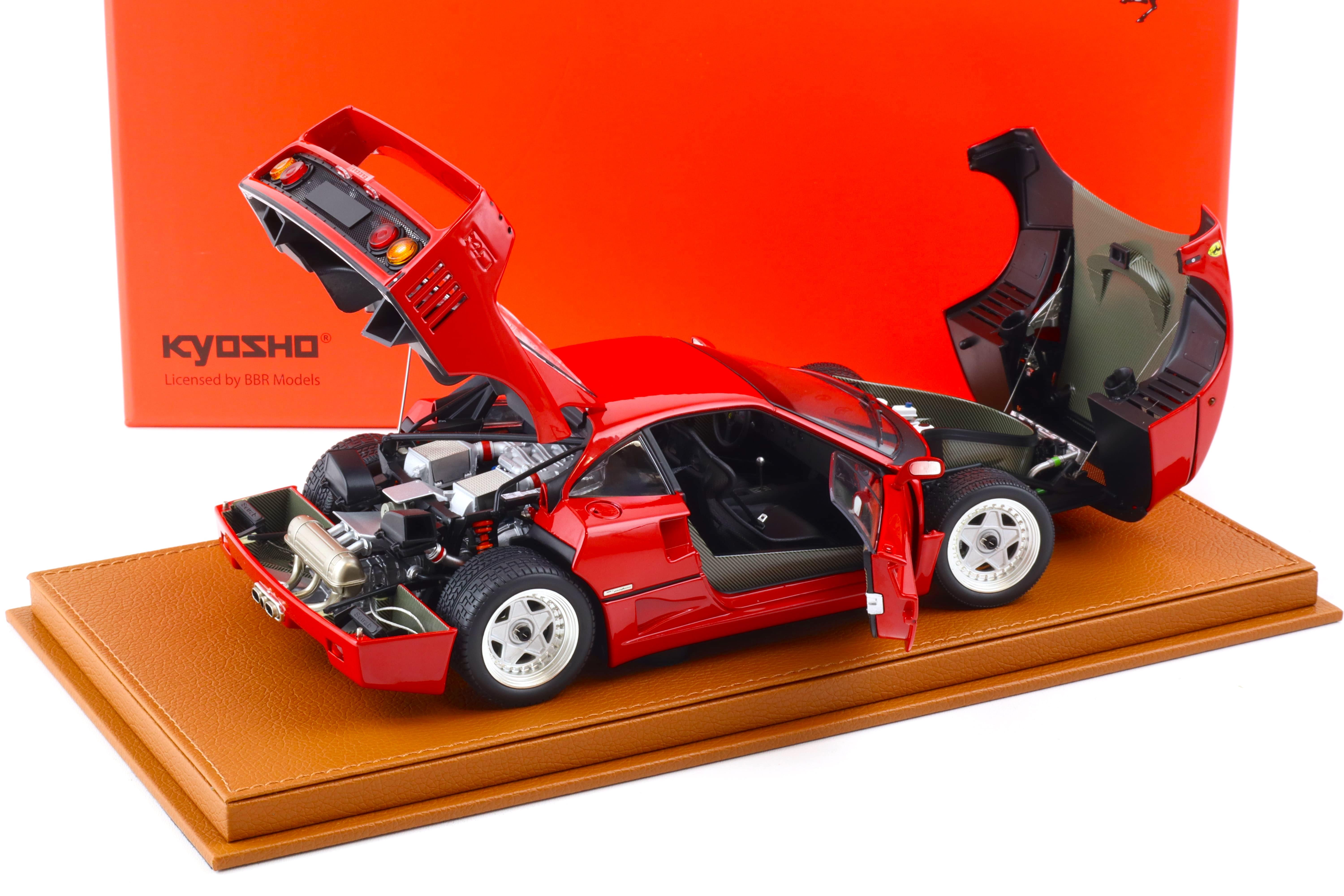 1:18 BBR Kyosho Ferrari F40 Valeo S/N red personal car Gianno Agnelli with Showcase - Limited 300 pcs.