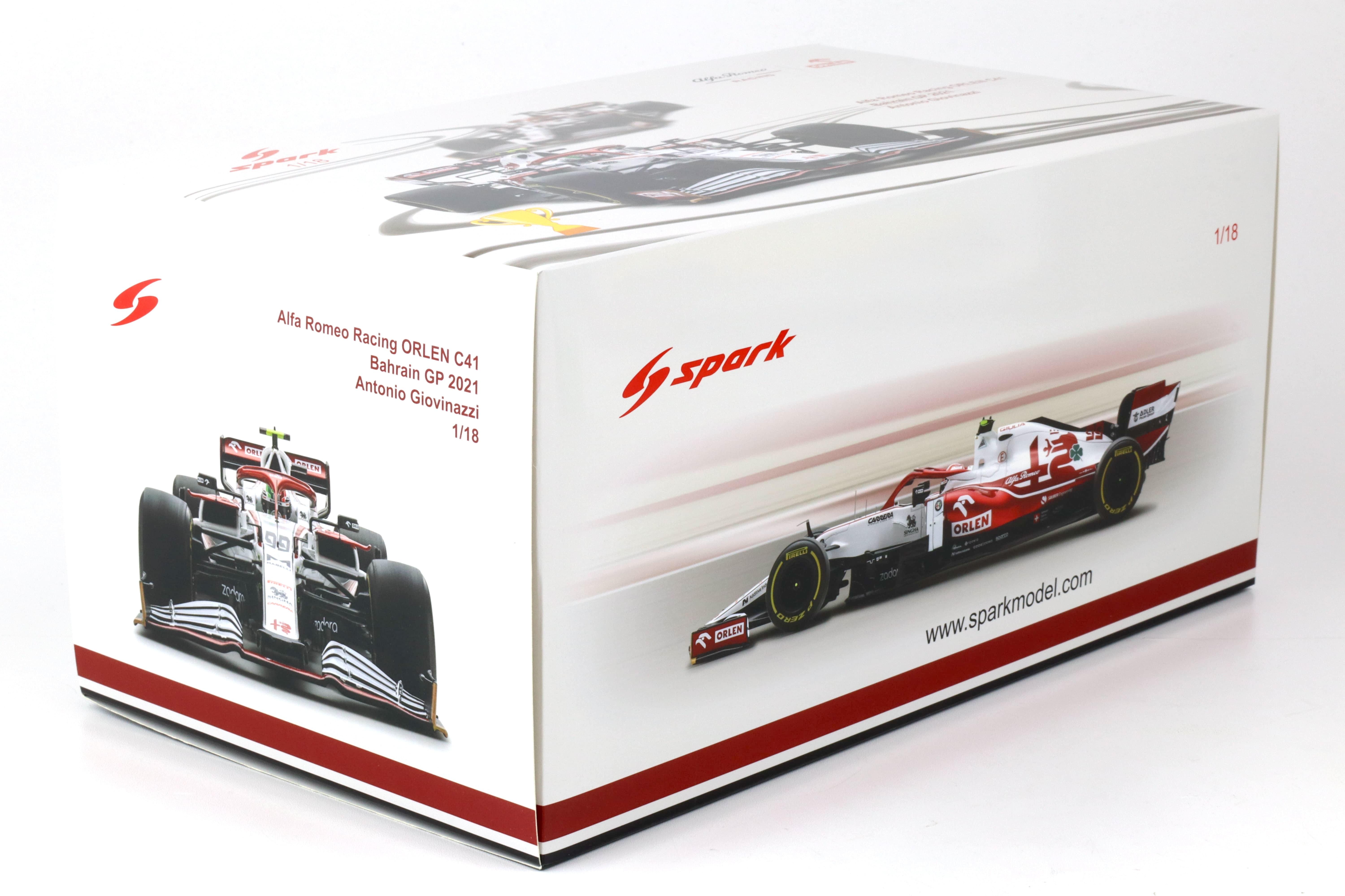 1:18 Spark Alfa Romeo Racing ORLEN C41 #99 Bahrain GP 2021 Antonio Giovinazzi