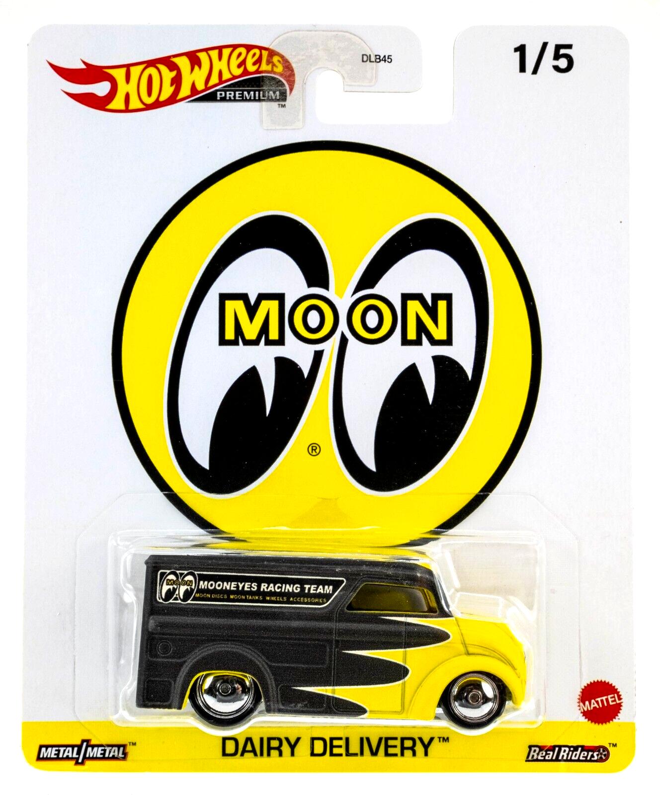 1:64 Hot Wheels Premium 2023 Pop Culture 979V Dairy Delivery MOON yellow/ grey