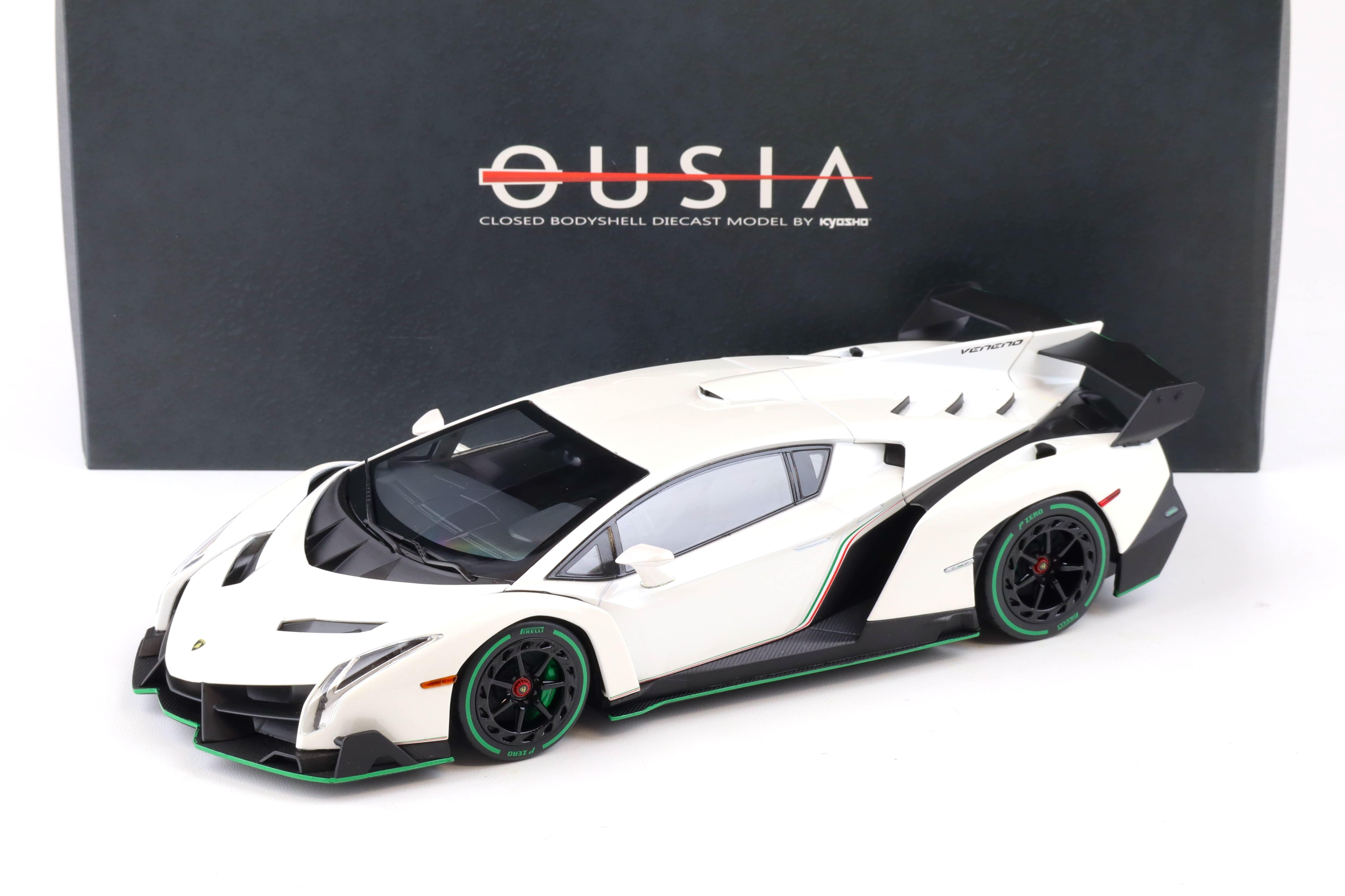 1:18 Kyosho Ousia Lamborghini Veneno Coupe white/ green Line C09501WG