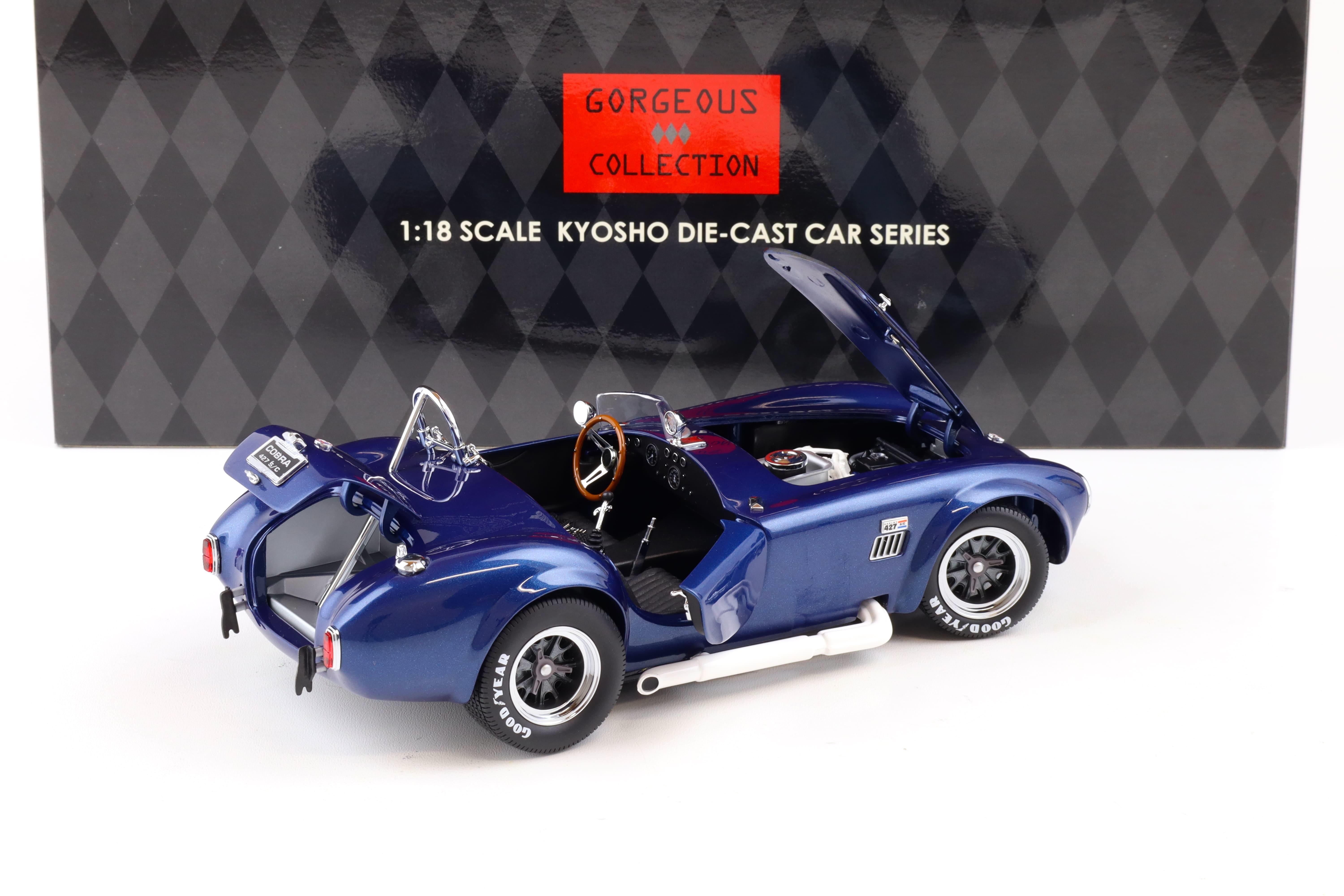 1:18 Kyosho Shelby Cobra 427 S/C Racing Screen blue metallic 08046BL