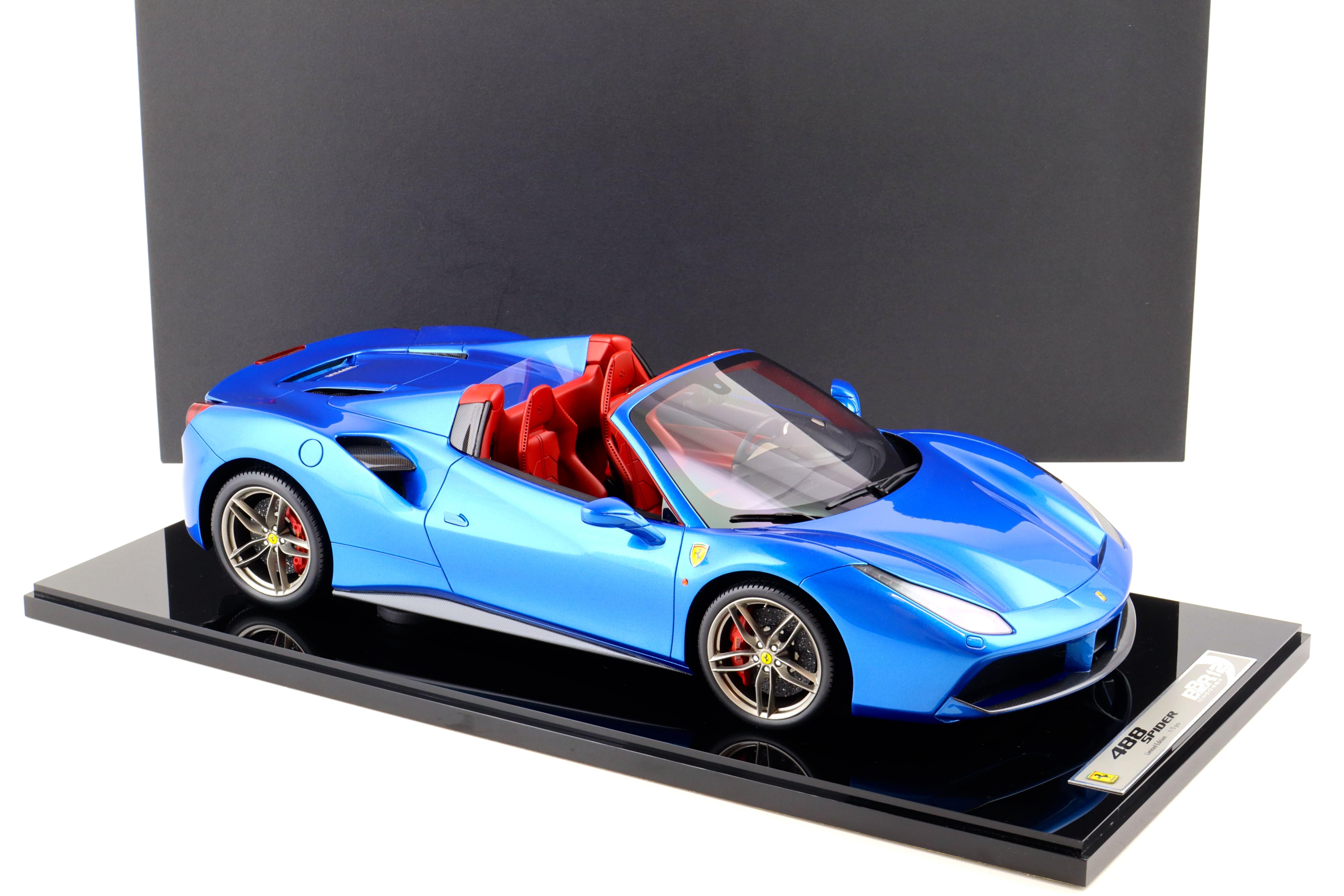 1:12 BBR Ferrari 488 Spider IAA Frankfurt 2015 Blue Corsa metallic - Limited 5 pcs.