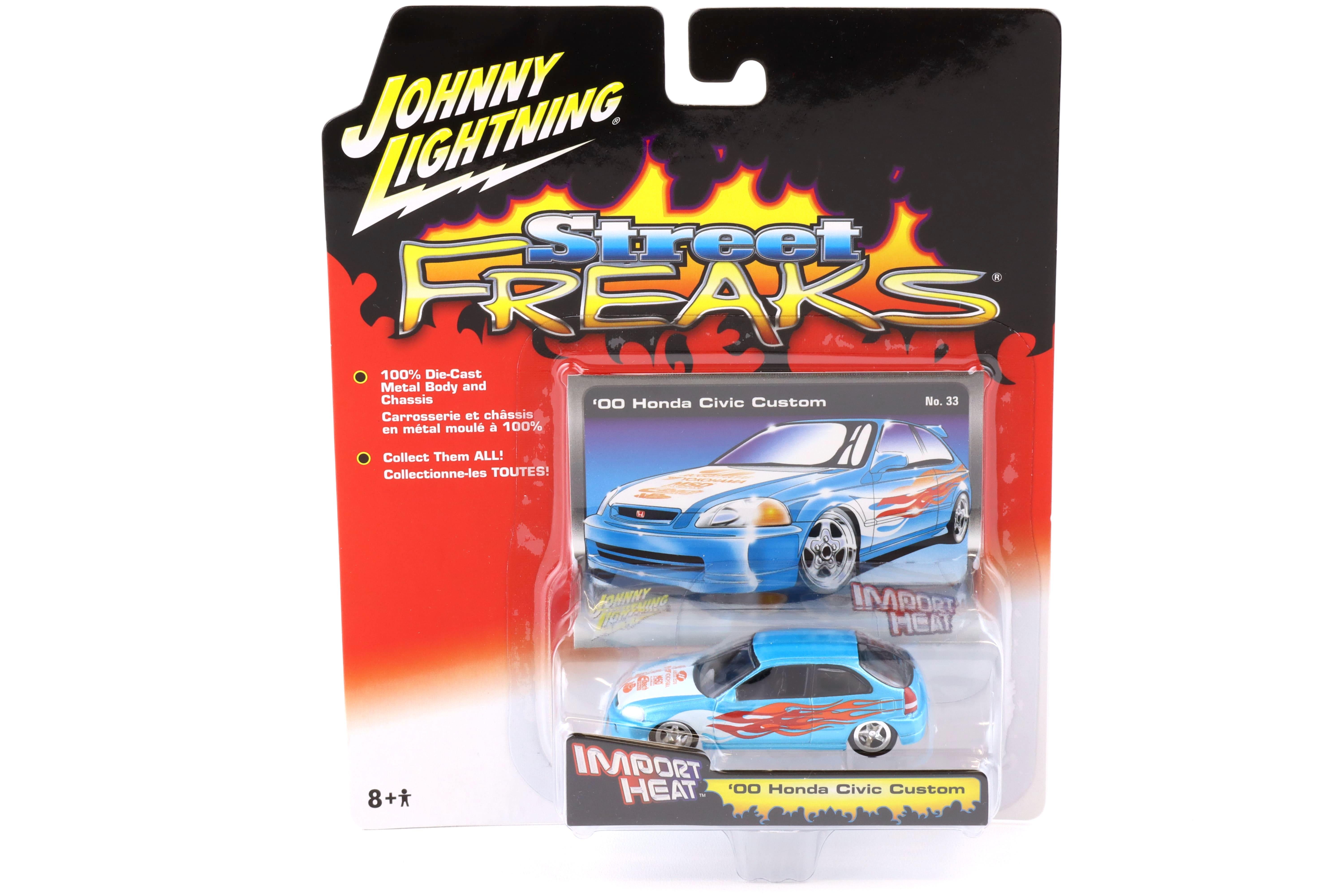 1:64 Johnny Lightning Street Freaks 50301B Import Heat 2000 Honda Civic Custom blue