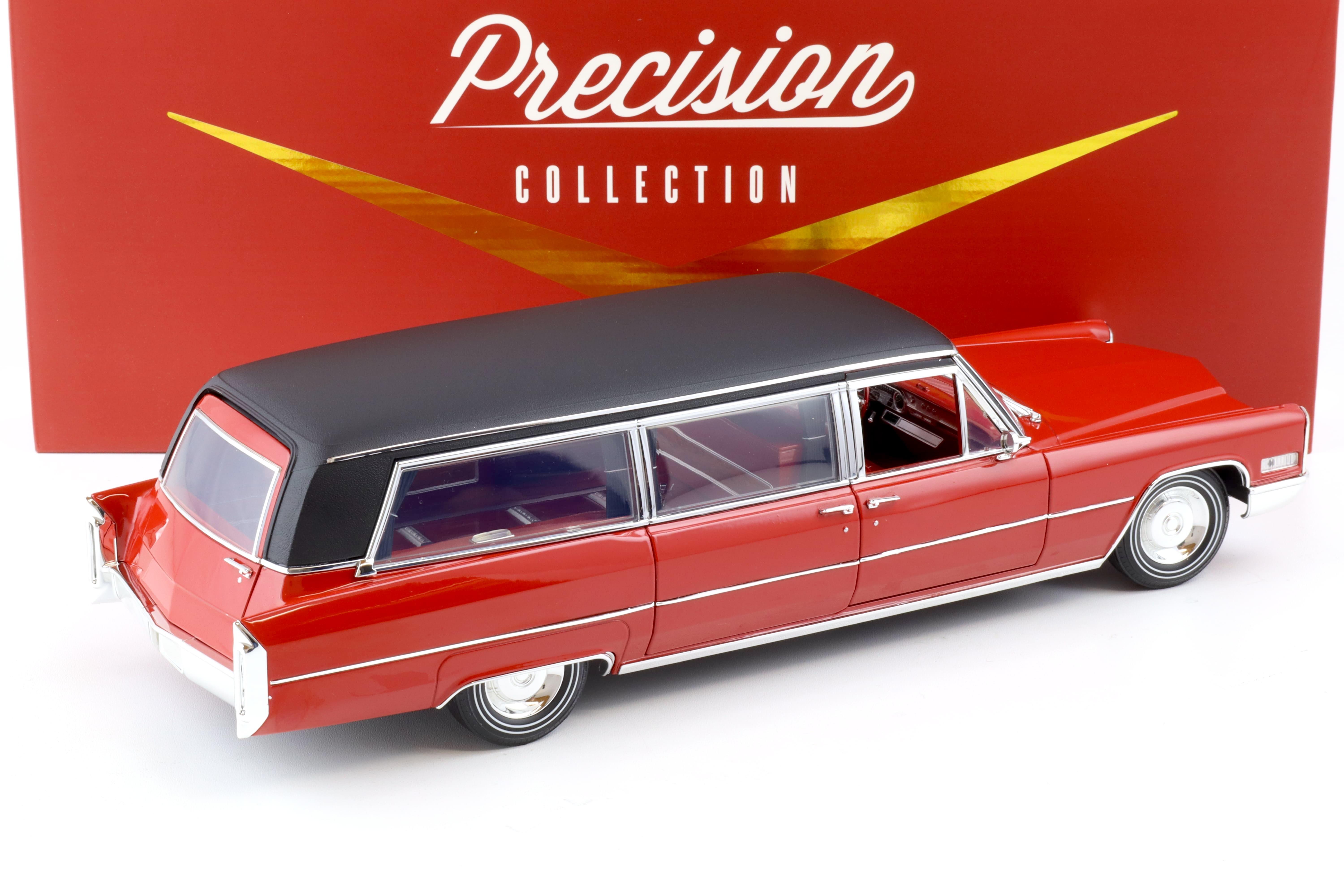 1:18 Greenlight Precision Collection 1966 Cadillac S&S Limousine red/ black
