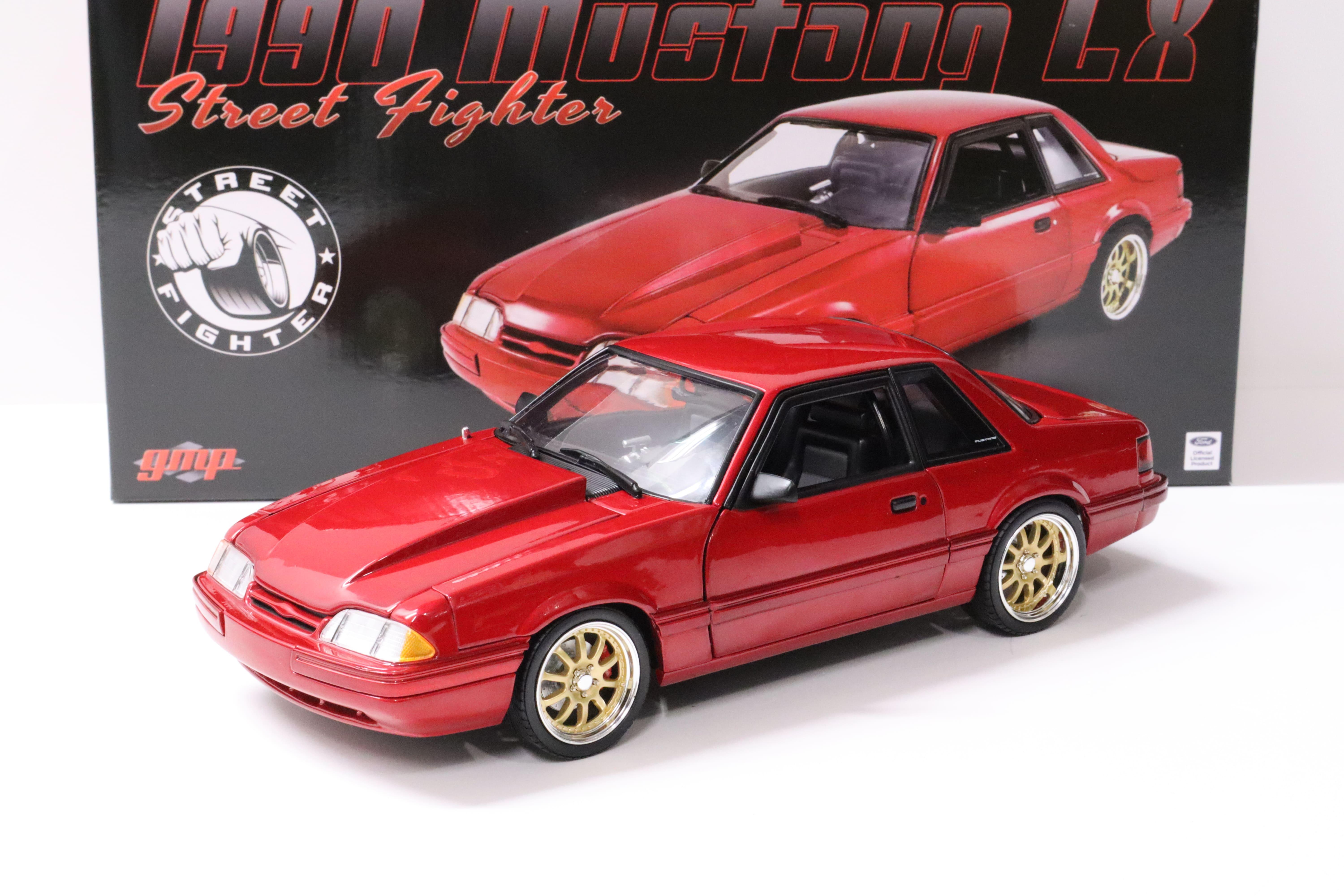 1:18 GMP 1990 Ford Mustang LX Coupe Street Fighter red metallic