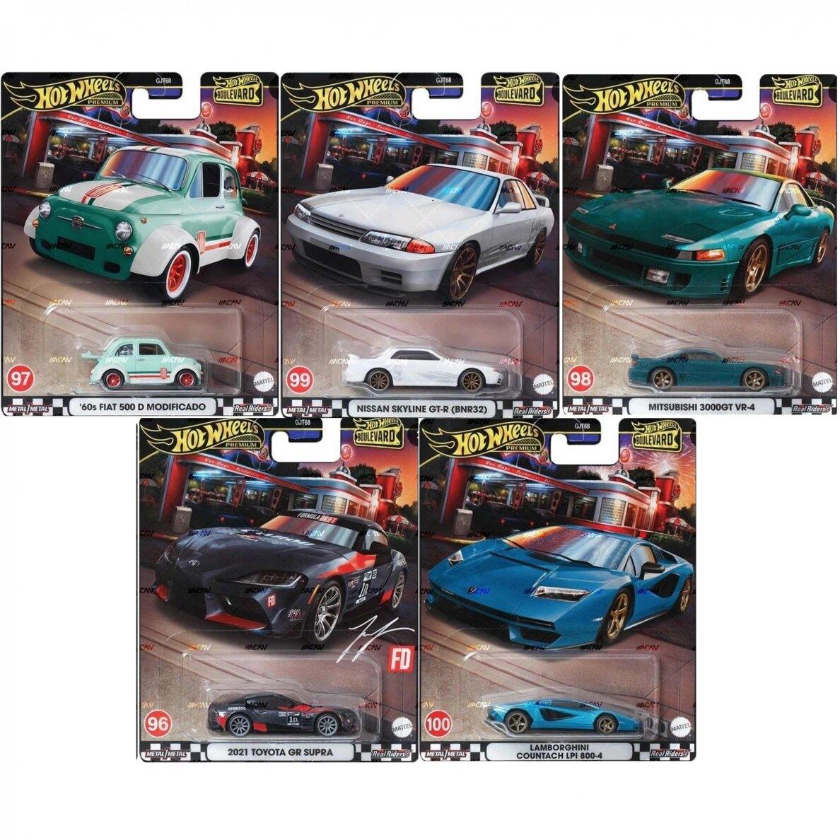 1:64 Hot Wheels Boulevard Series 2024 Car Culture Premium Pack 5 pcs. 979V Fiat, Nissan