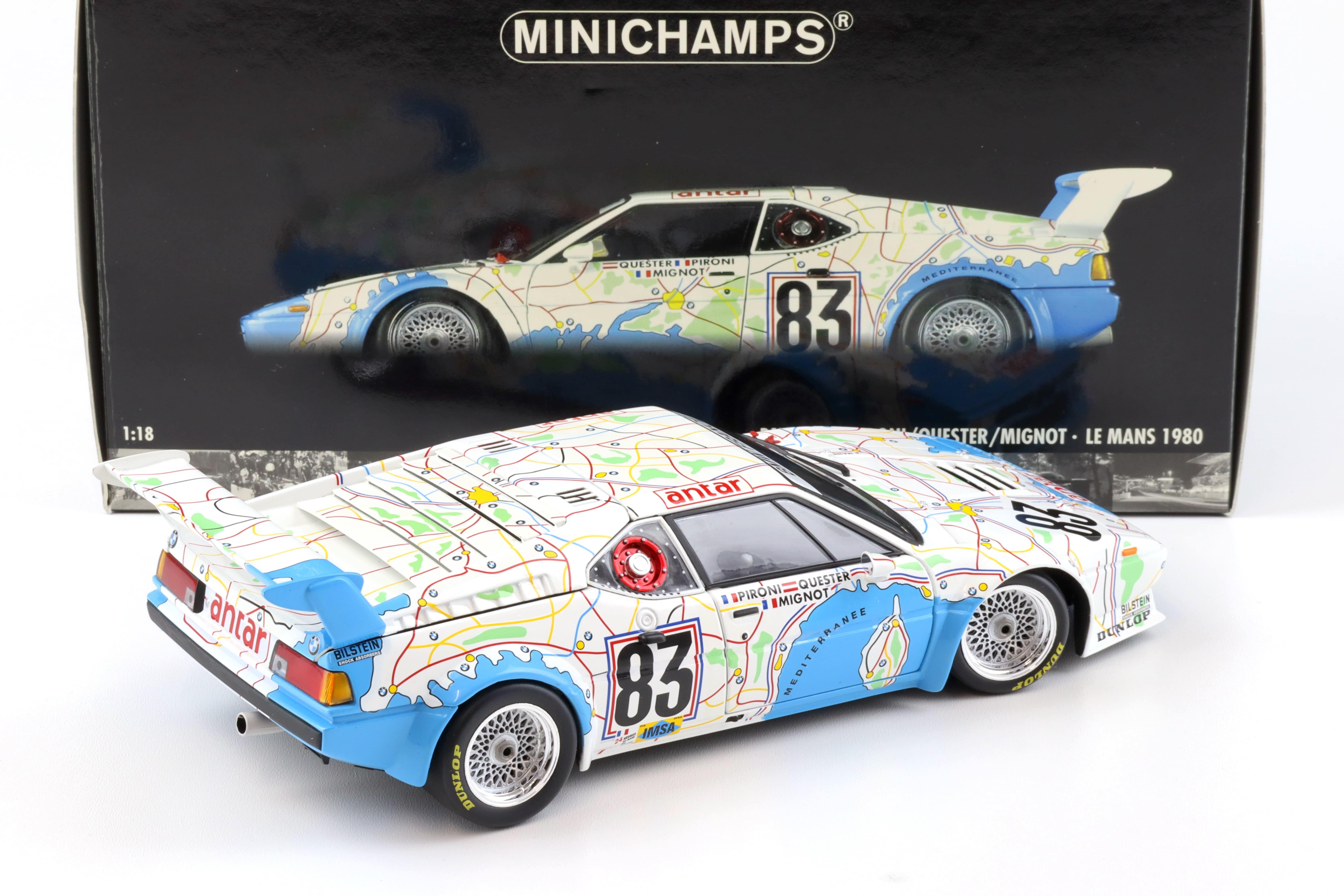 1:18 Minichamps BMW M1 Procar Pironi/ Quester 24h Le Mans 1980 Carte de France