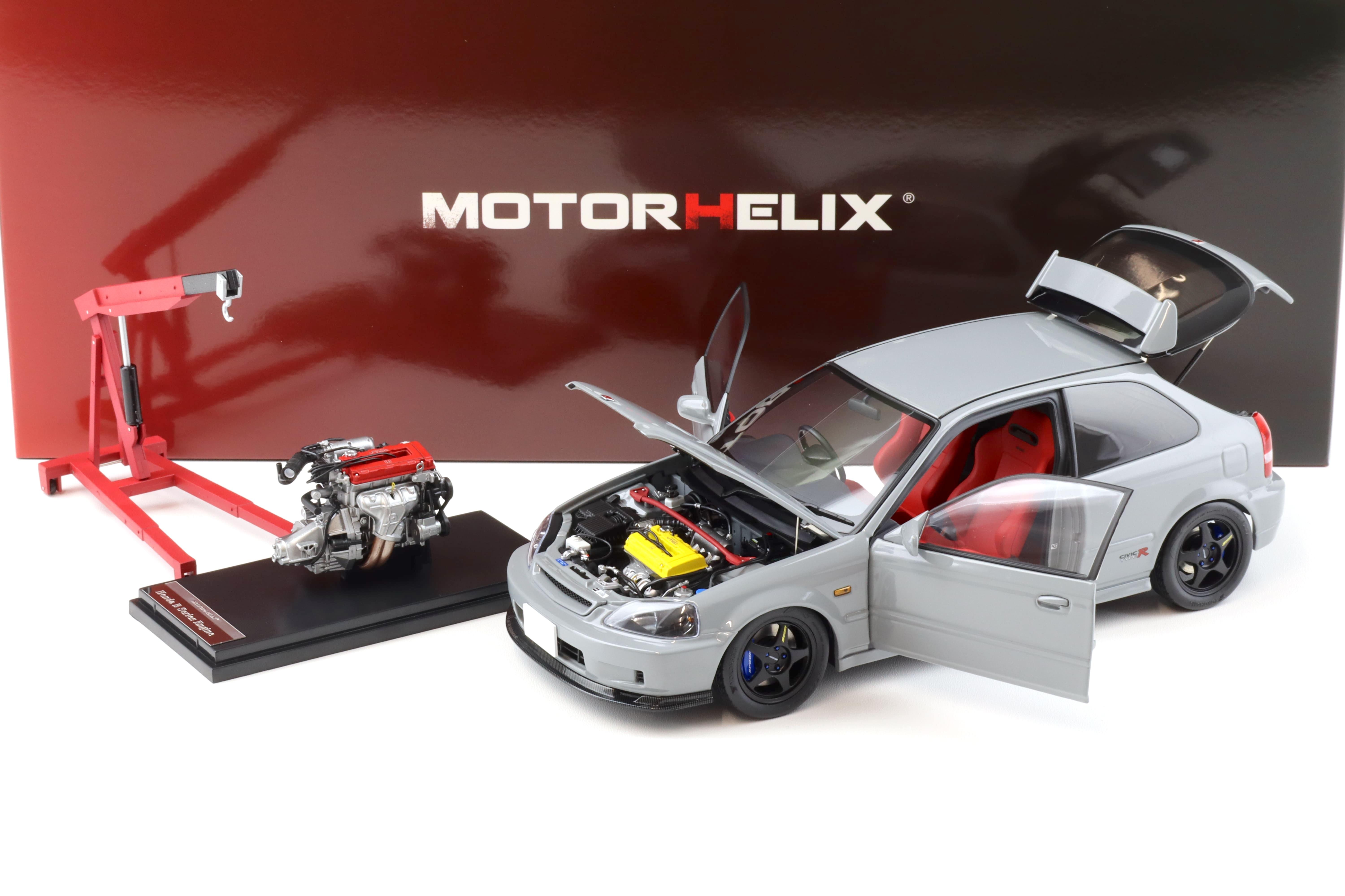 1:18 Motorhelix Honda Civic Type R (EK9) Customized Version Nardo grey + engine M85006