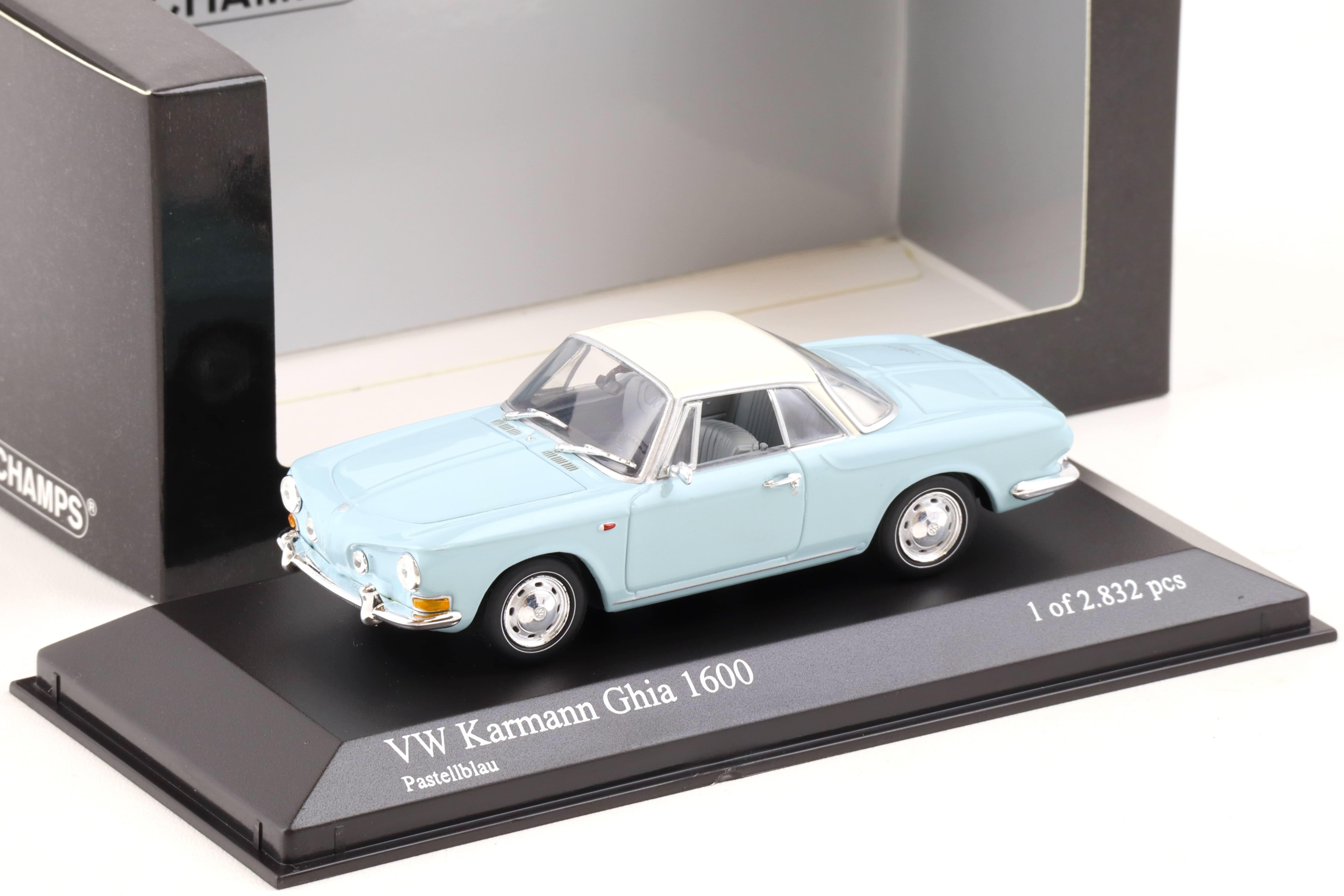 1:43 Minichamps VW Karmann Ghia 1600 light blue/ white 1966