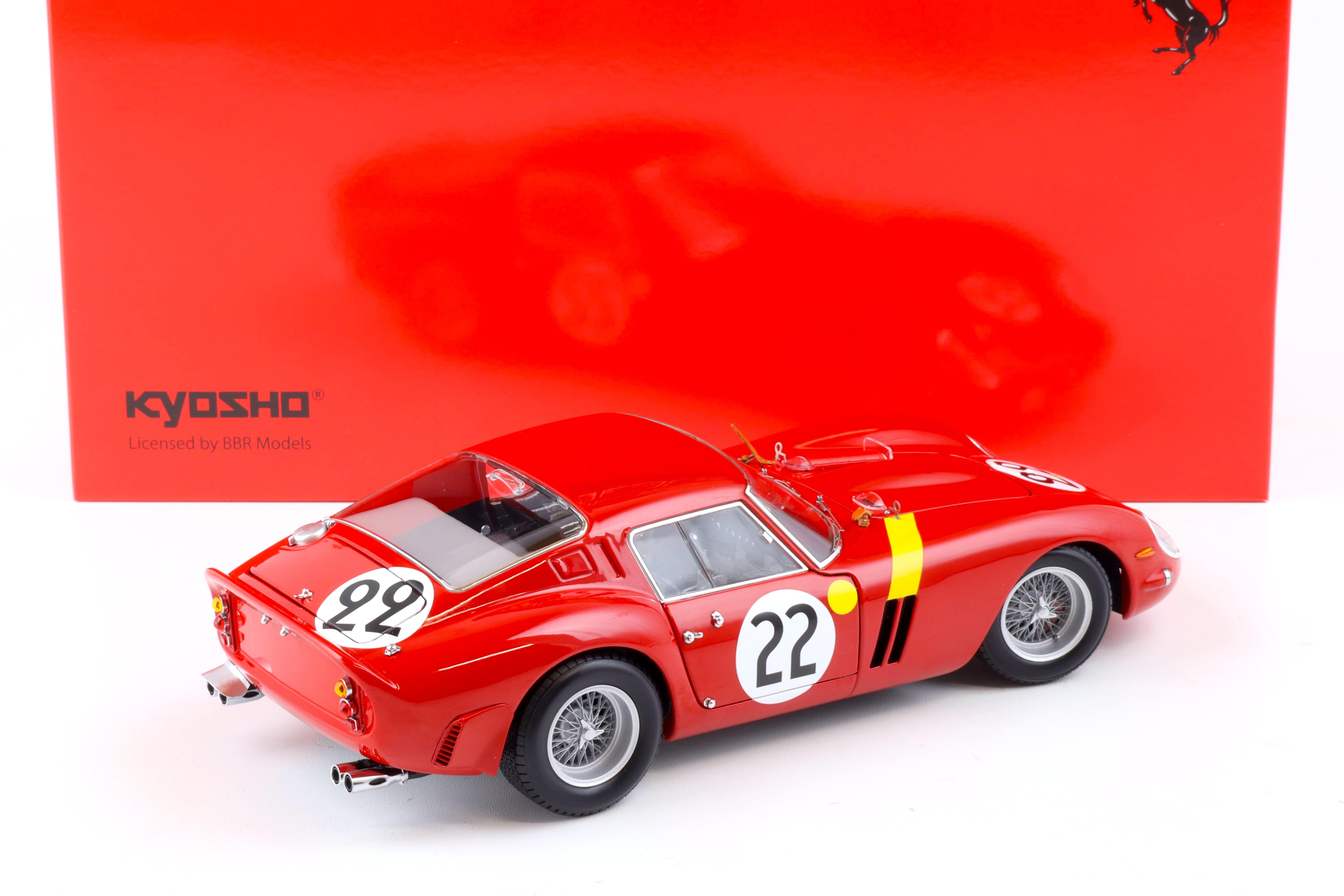 1:18 Kyosho Ferrari 250 GTO 1962 Le Mans #22 Dernier/Beurlys red 08438B
