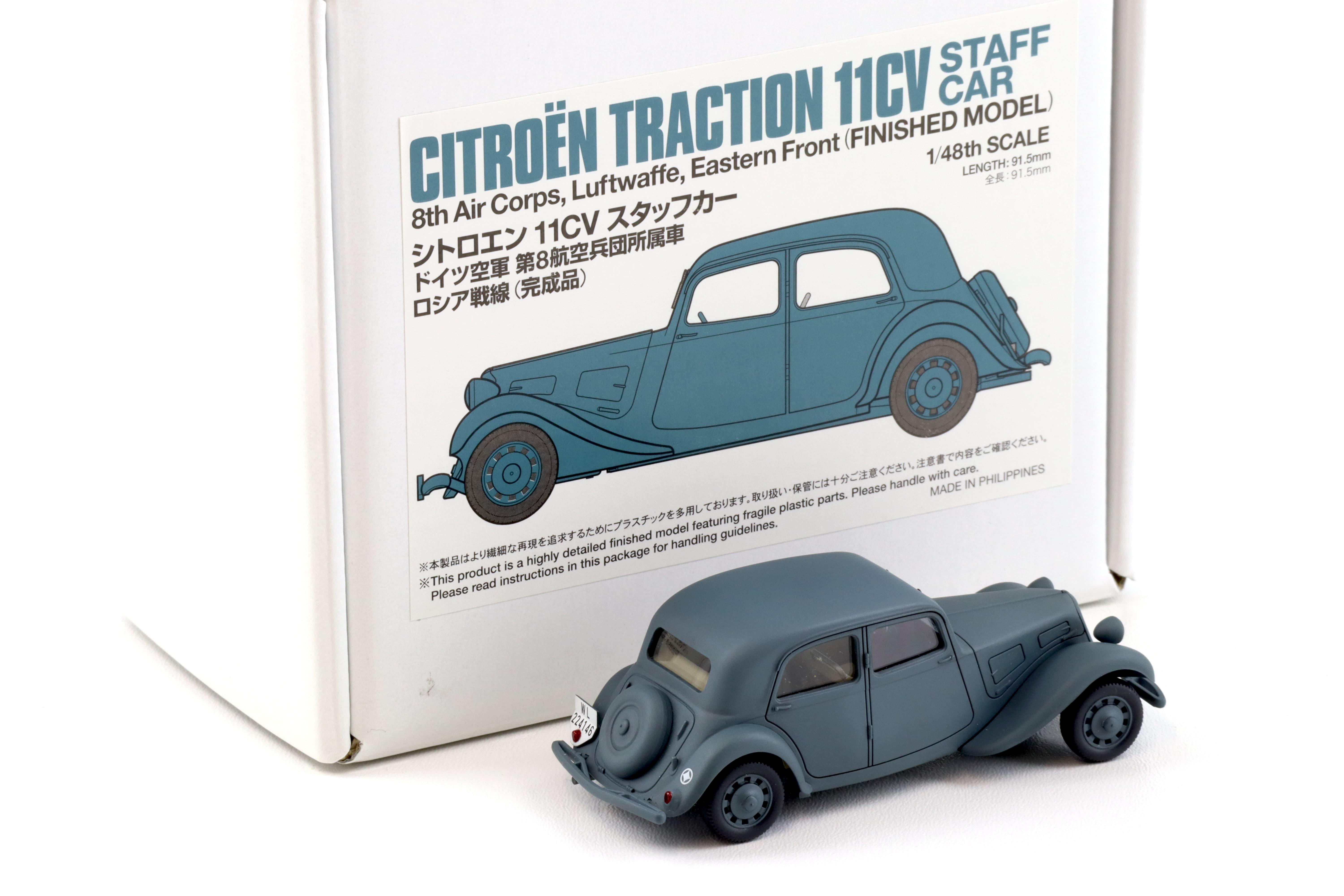 1:48 Ebbro X Tamiya Build Model Citroen Traction 11CV Staff Car 8th Air Corps Luftwaffe green