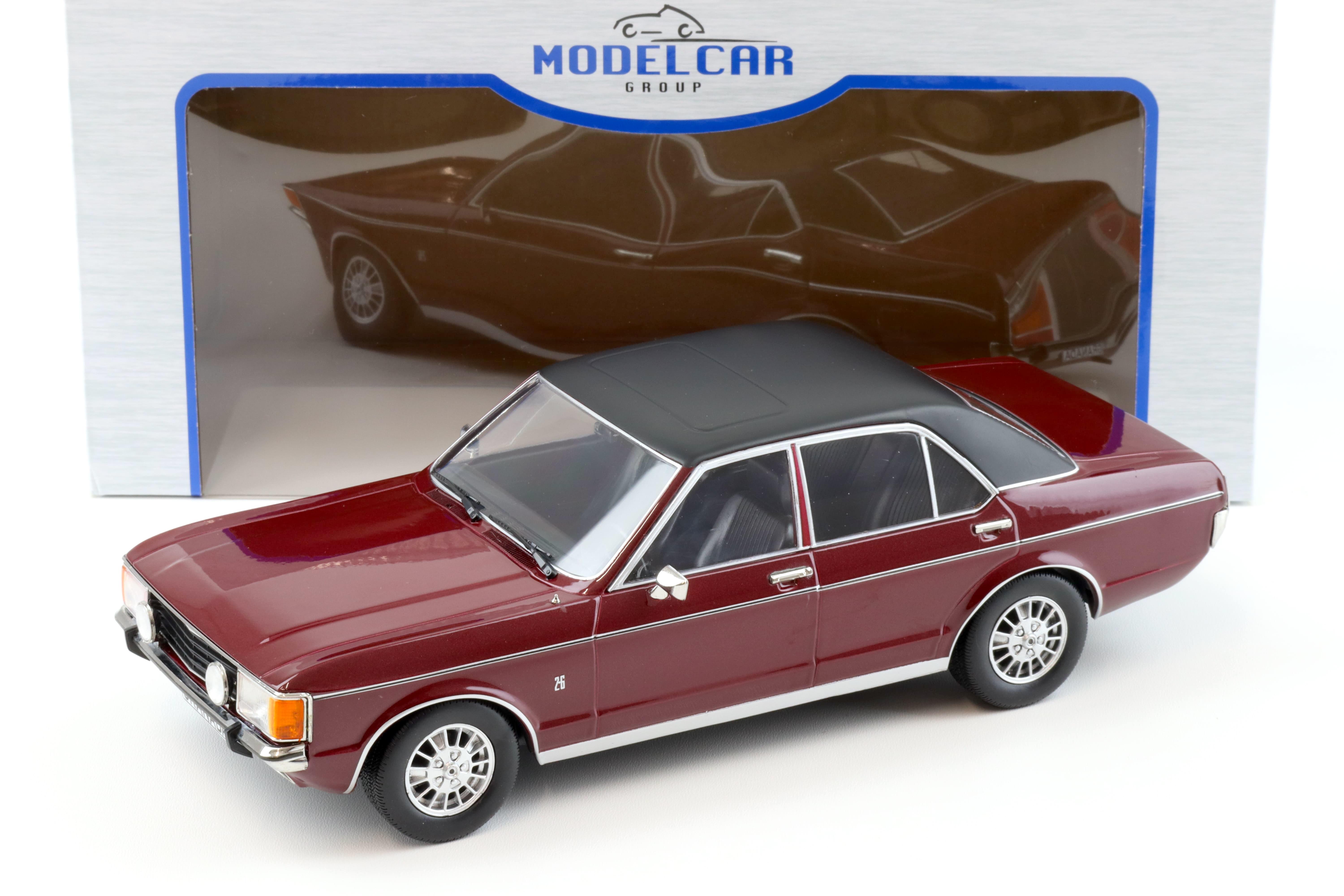 1:18 MCG Ford Granada 2.6 MK1 Limousine 1975 dark red metallic/ black roof