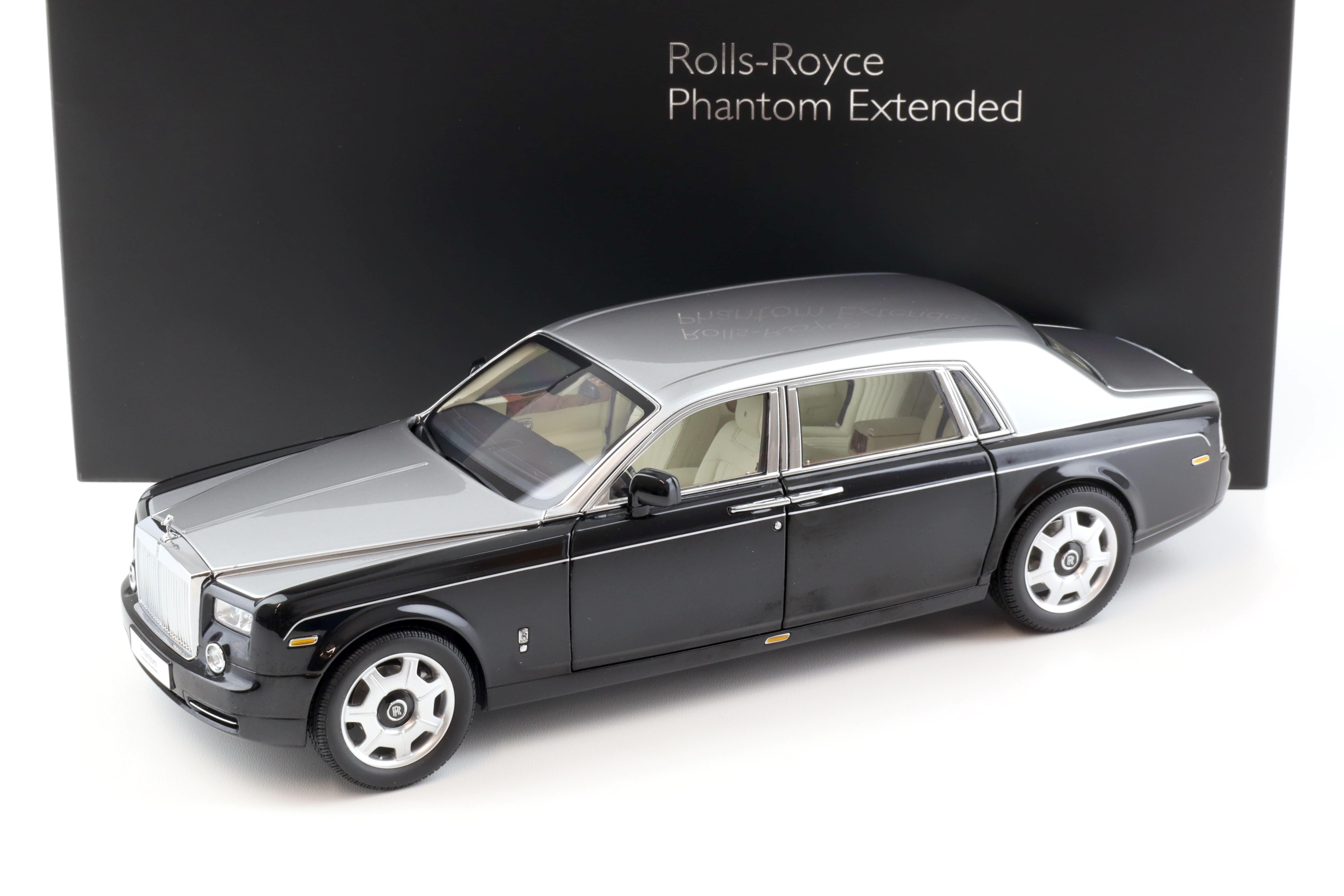 1:18 Kyosho Rolls Royce Phantom EWB Extended Wheelbase 2012 black/ silver