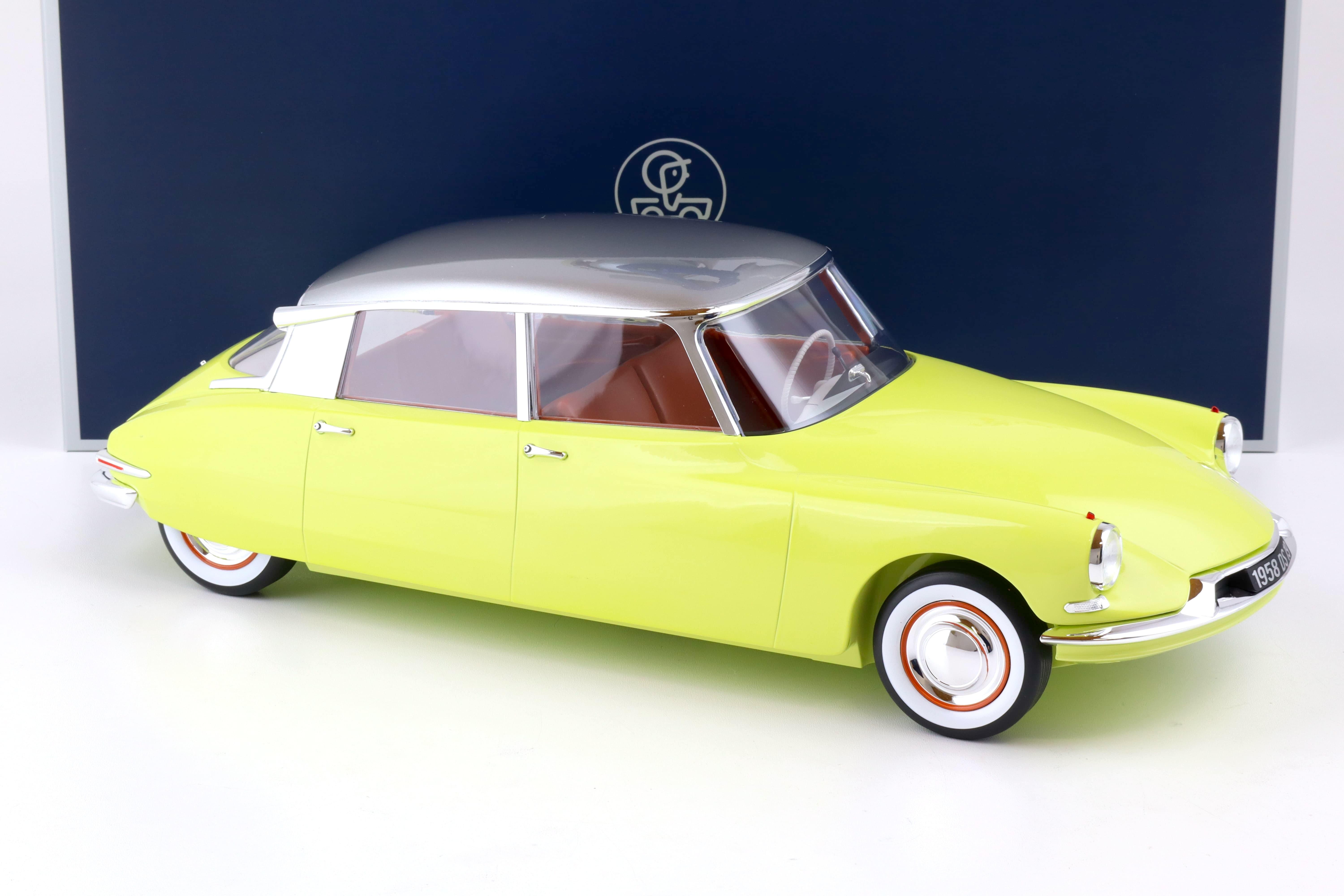 1:12 Norev Citroen DS 19 - 1958 Jaune Jonquille & Gris Triennale metallise 121561