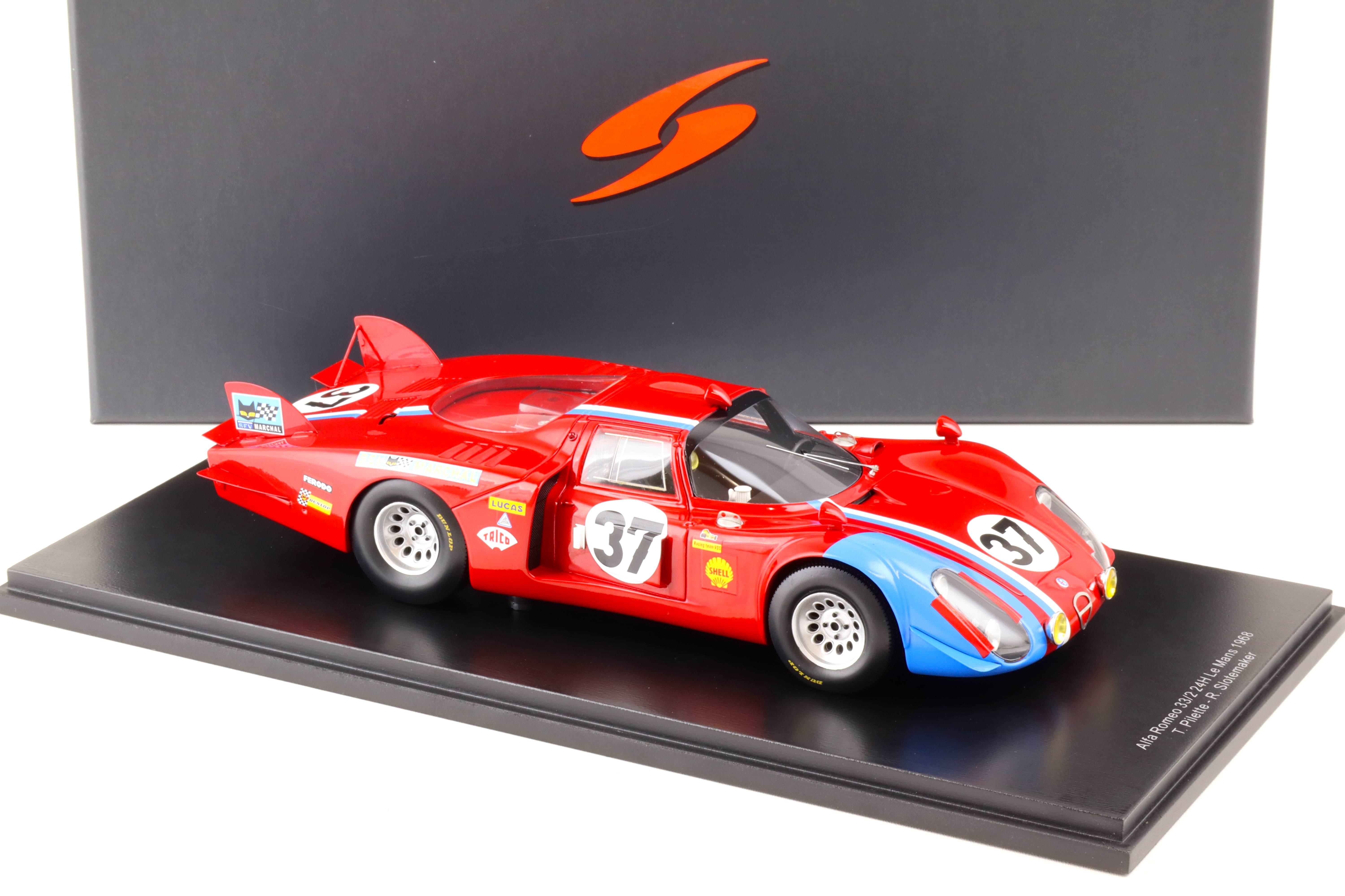 1:18 Spark Alfa Romeo 33/2 Le Mans 24h 1968 #37 Team VDS Pilette/ Slotemaker