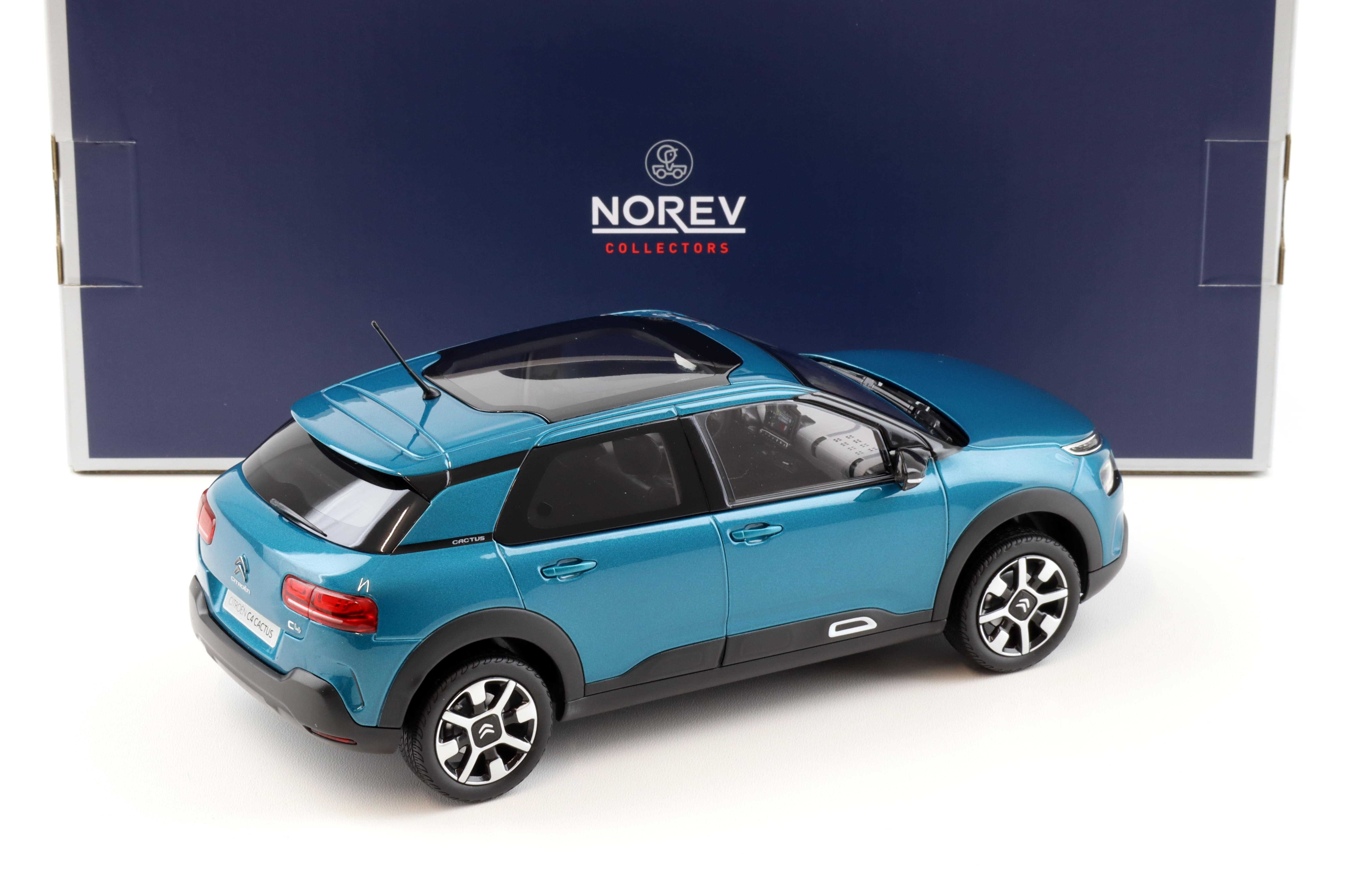 1:18 Norev Citroen C4 Cactus 2018 Emeraude blue & white deco