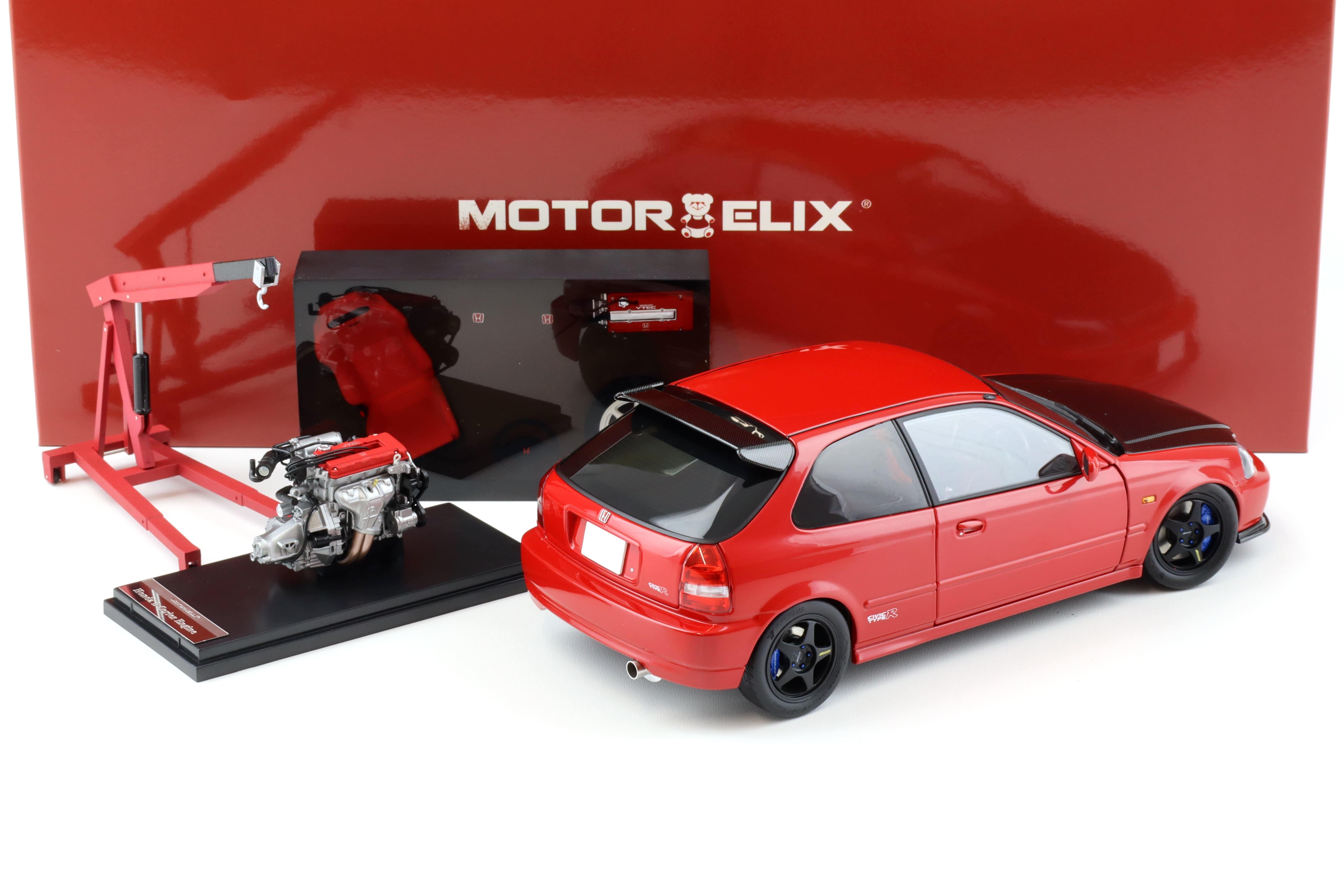 1:18 Motorhelix Honda Civic Type R (EK9) Customized Version red/Carbon China Toy Expo M85005