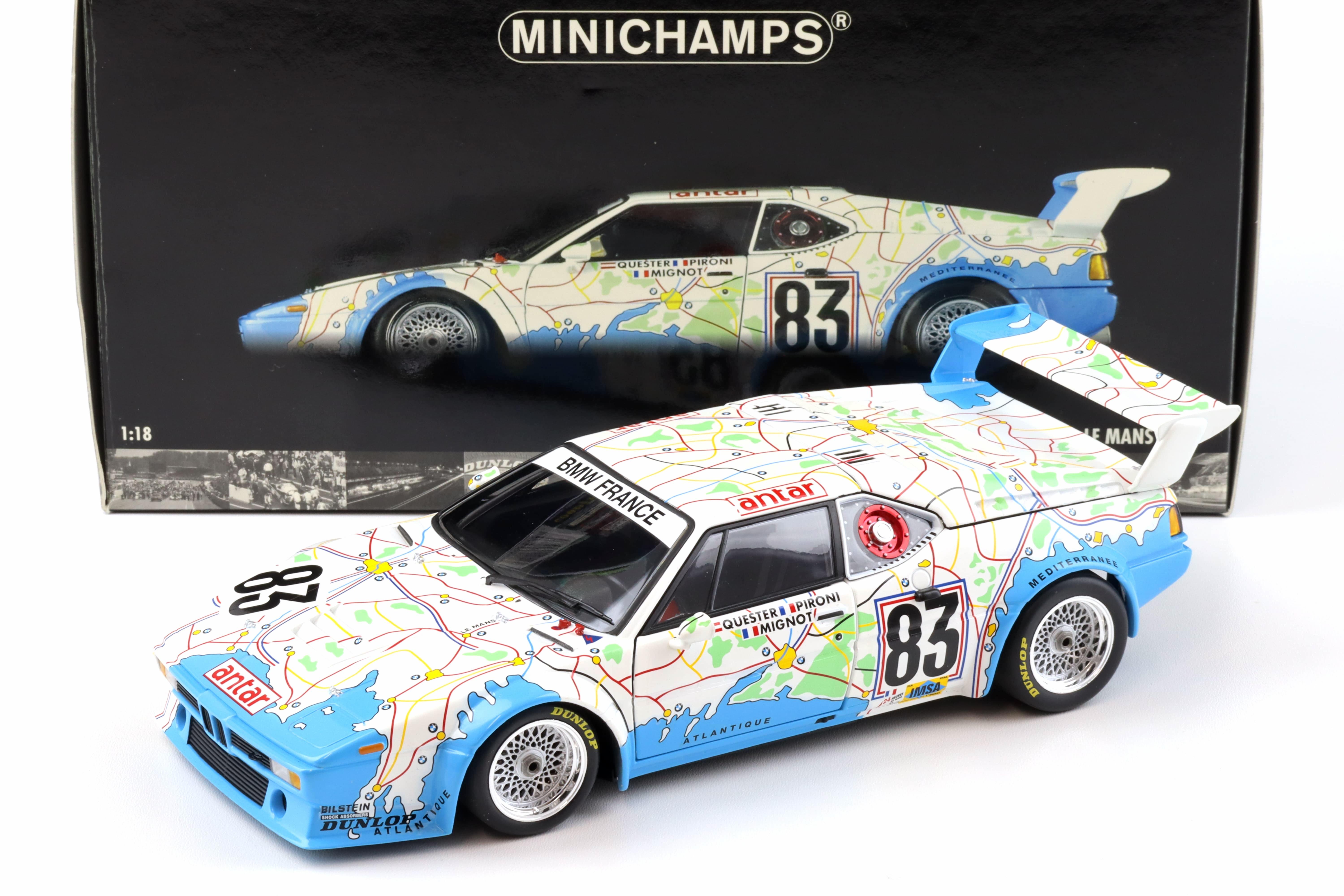 1:18 Minichamps BMW M1 Procar Pironi/ Quester 24h Le Mans 1980 Carte de France