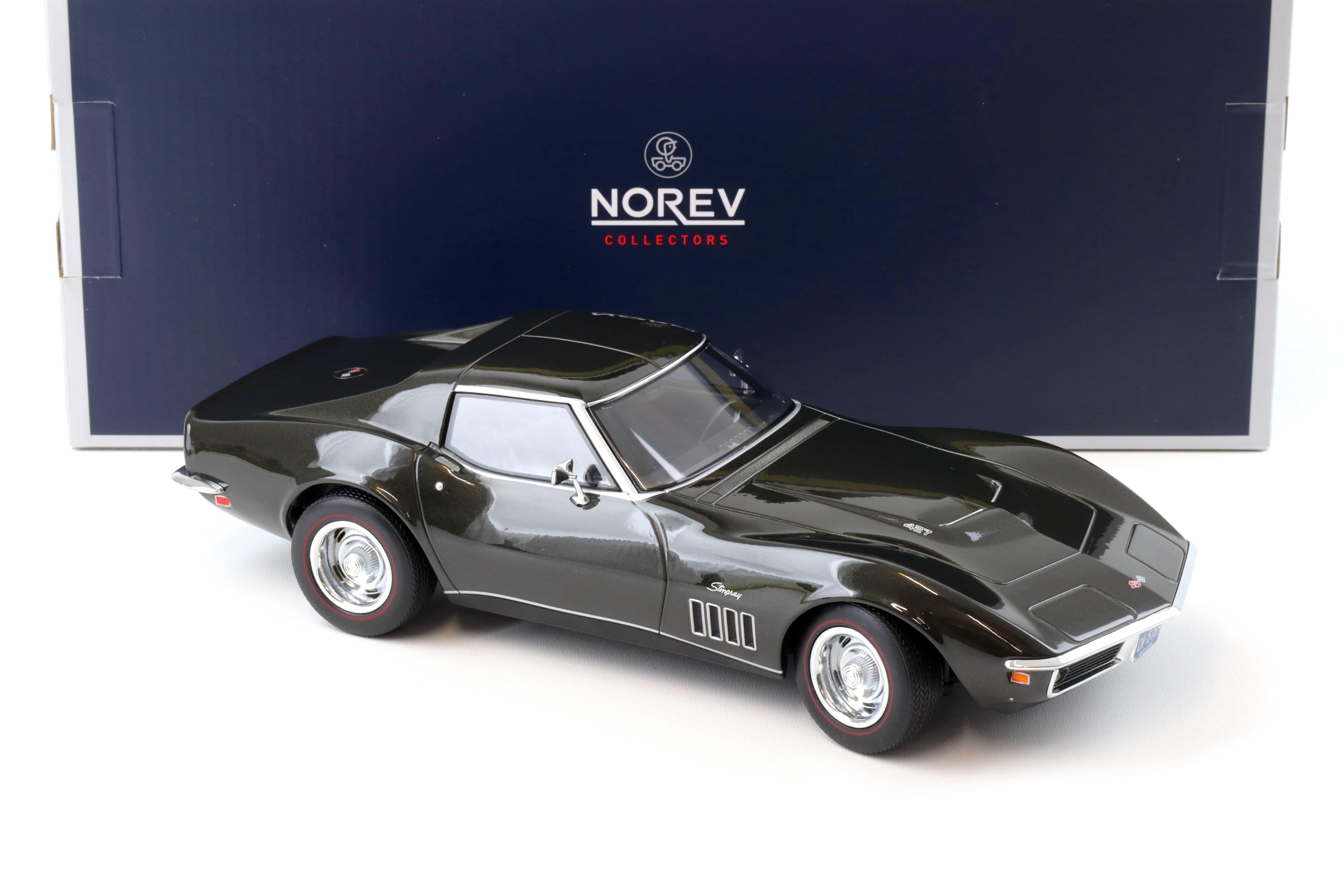 1:18 Norev Chevrolet Corvette C3 Coupe 1969 dark green metallic