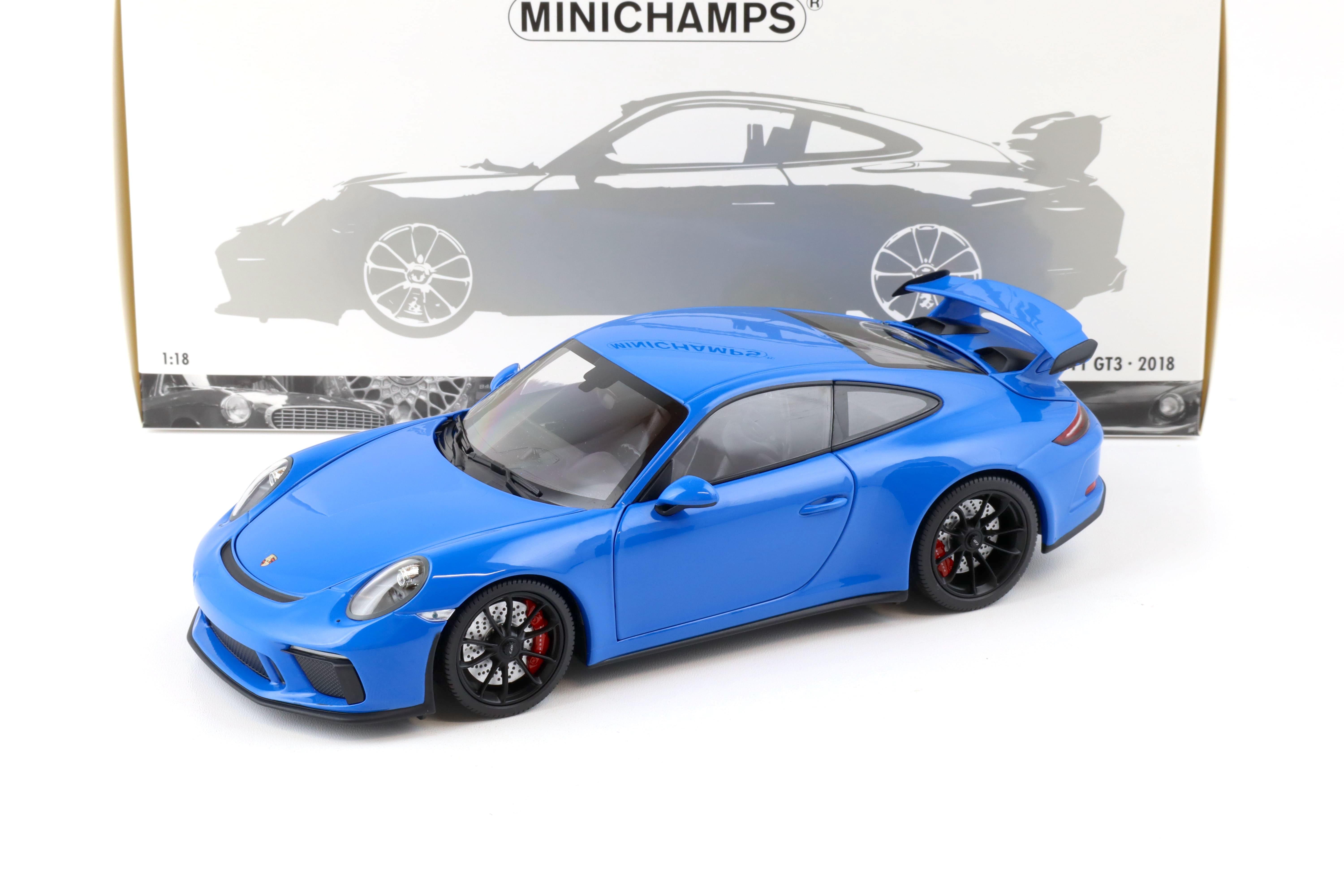 1:18 Minichamps Porsche 911 (991) GT3 Coupe 2018 blue/ black wheels