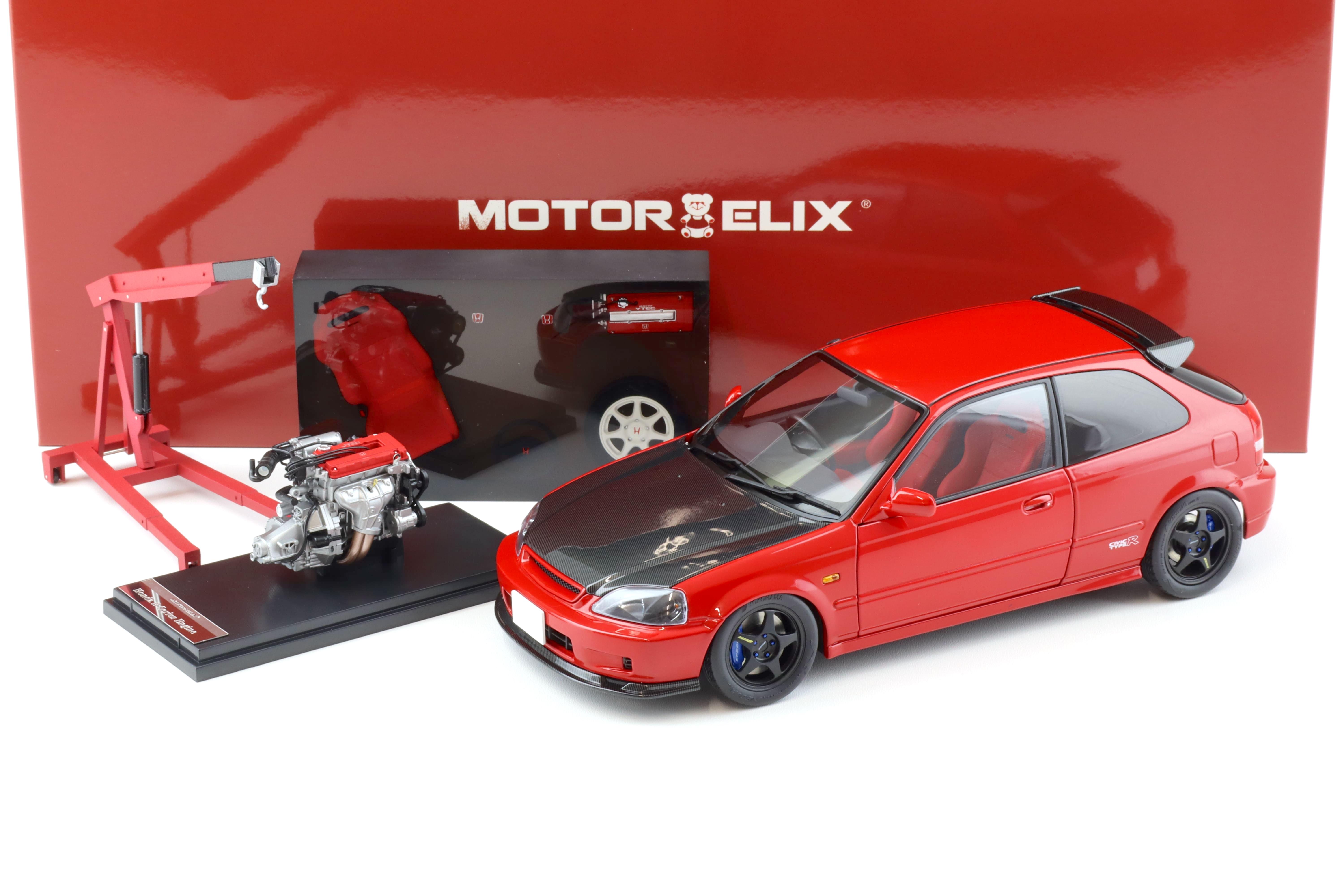1:18 Motorhelix Honda Civic Type R (EK9) Customized Version red/Carbon China Toy Expo M85005