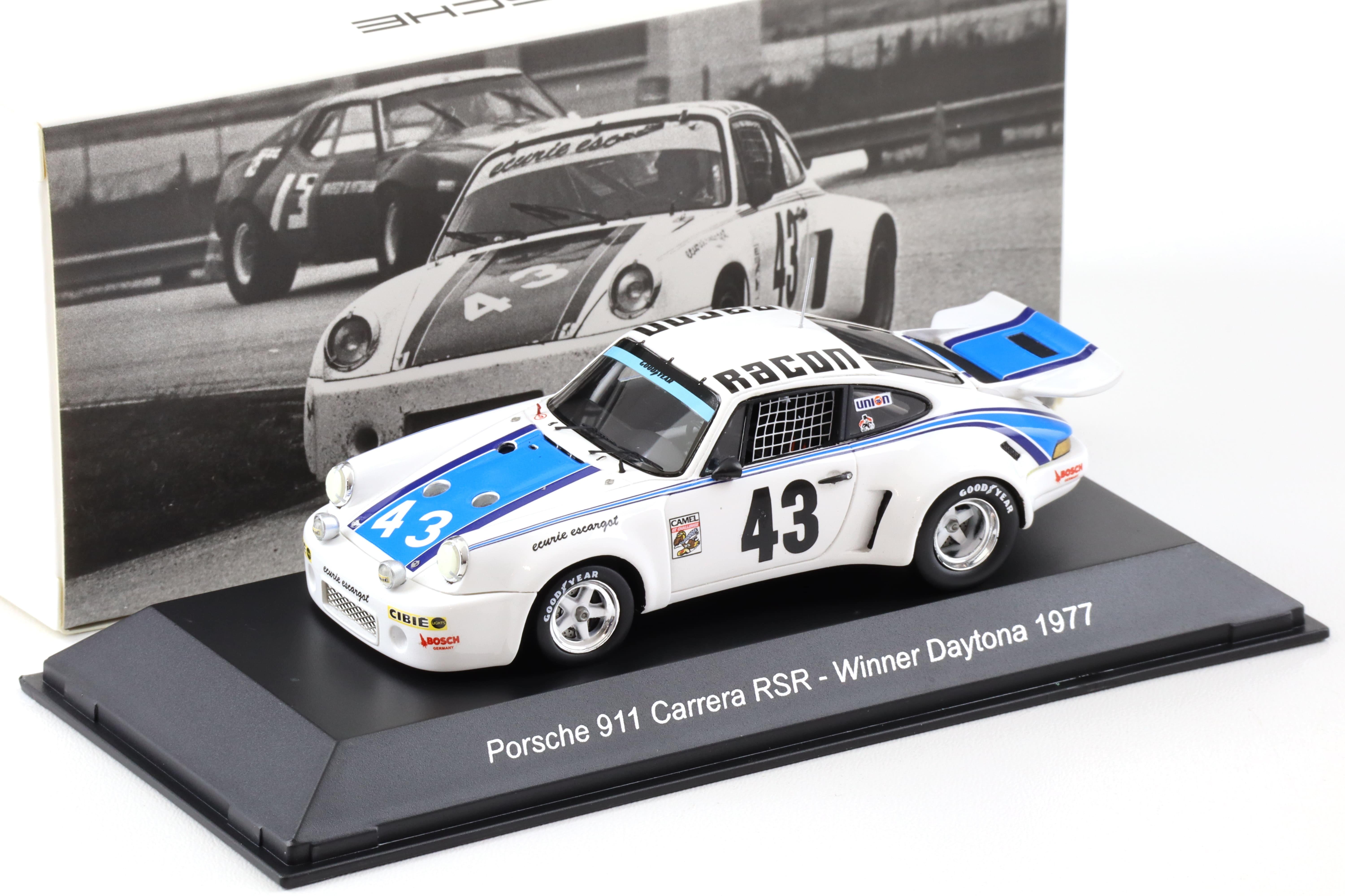 1:43 Spark Porsche 911 Carrera RSR Winner Daytona 1977 Racon #43 MAP Porsche Museum