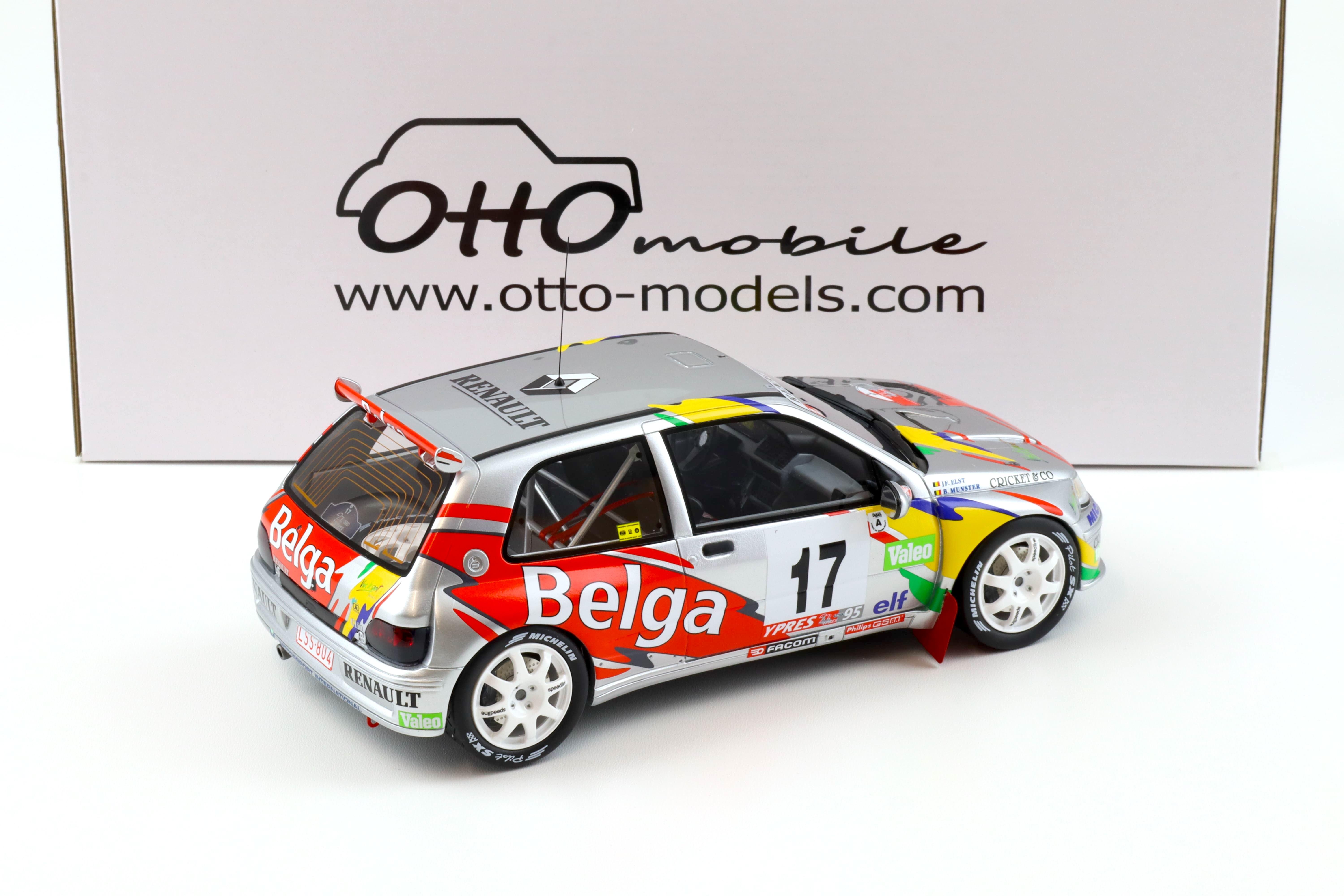 1:18 OTTO mobile OT1058 Renault Clio Maxi Kit Car Ypres Rallye 1995 Munster/ Elst