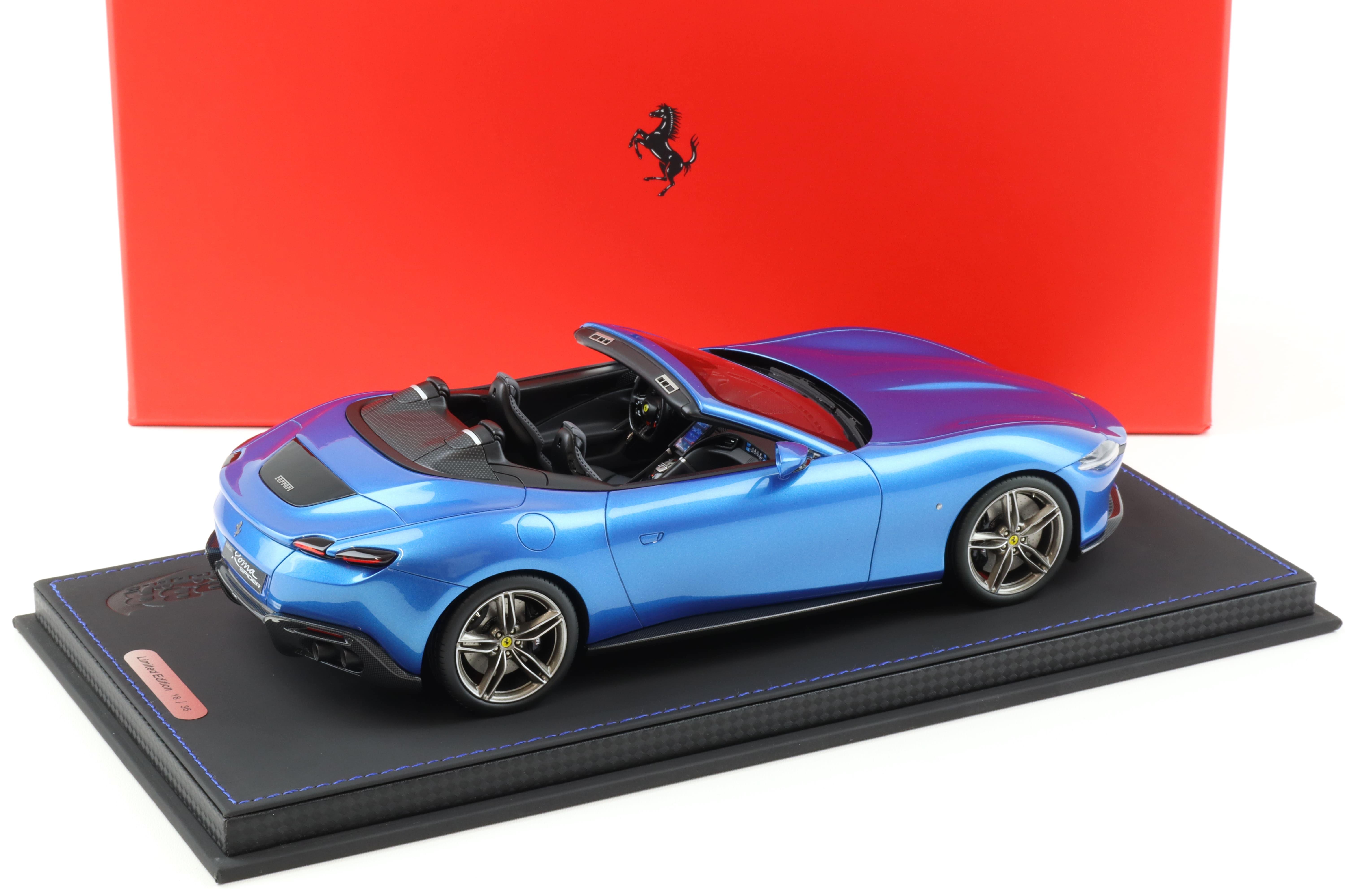 1:18 BBR Ferrari Roma Spider Blu Corsa blue with Showcase - Limited 36 pcs.